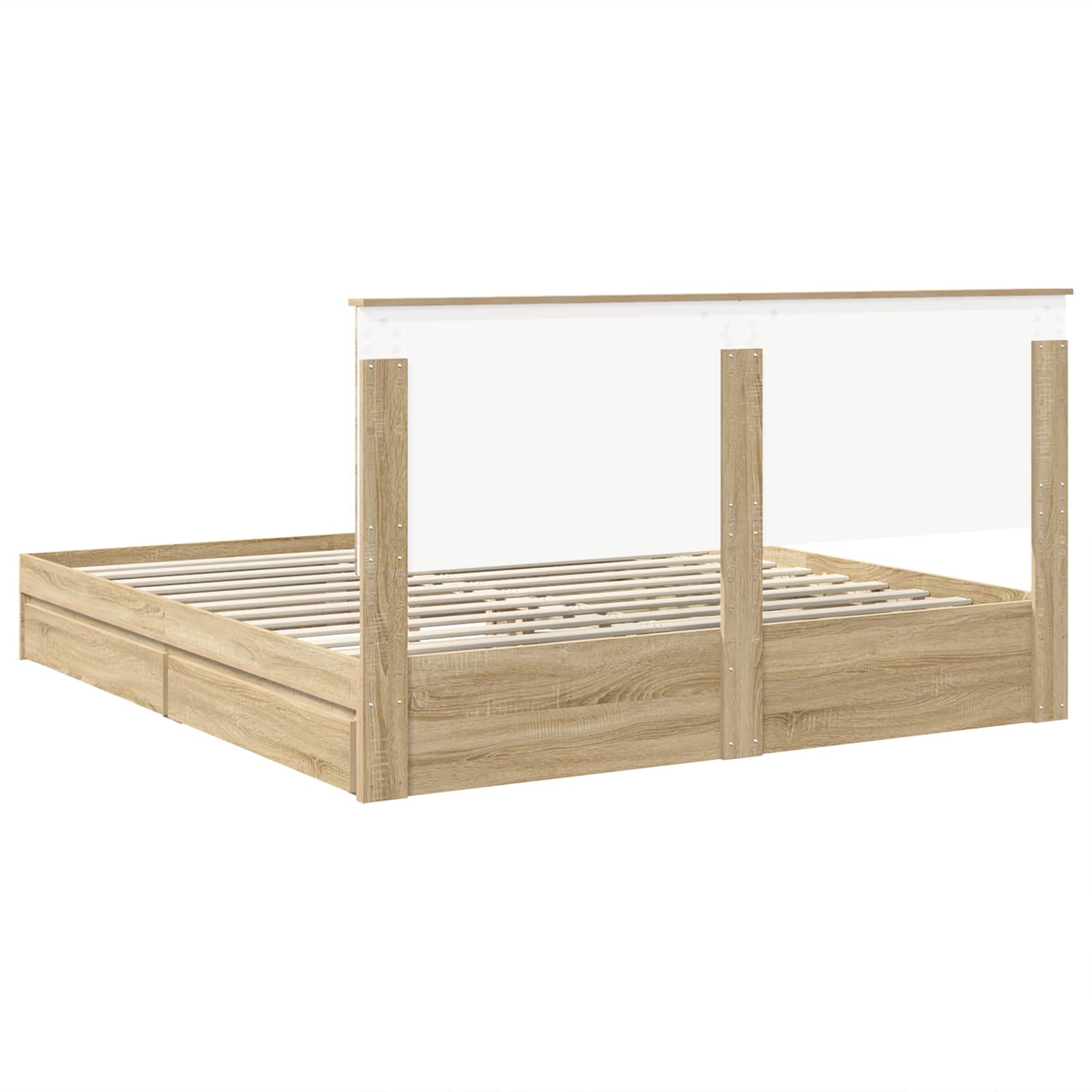Opslag bed met lade Sonoma Eiken 180 x 200 cm Bewerkt hout is nu te koop bij PeponiXL, paradijselijk wonen!