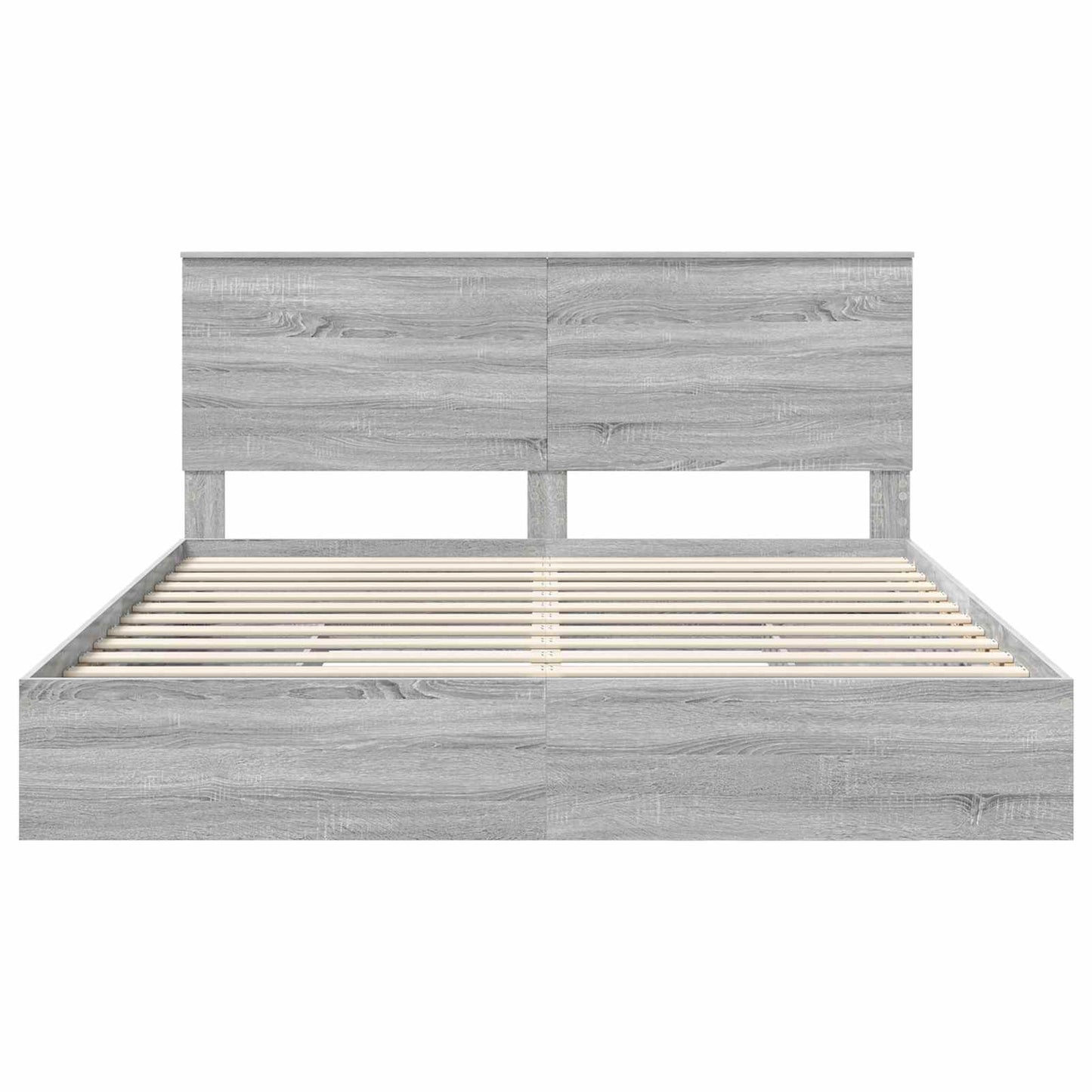 Opslag bed met lade Grijs Sonoma 180 x 200 cm Bewerkt hout is nu te koop bij PeponiXL, paradijselijk wonen!