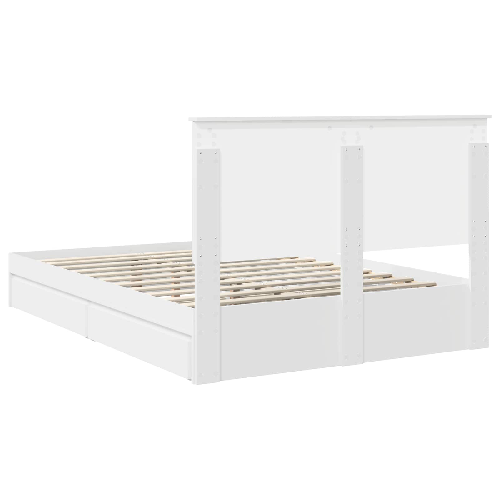 Opslag bed met hoofdeinde Wit 160 x 200 cm Bewerkt hout is nu te koop bij PeponiXL, paradijselijk wonen!