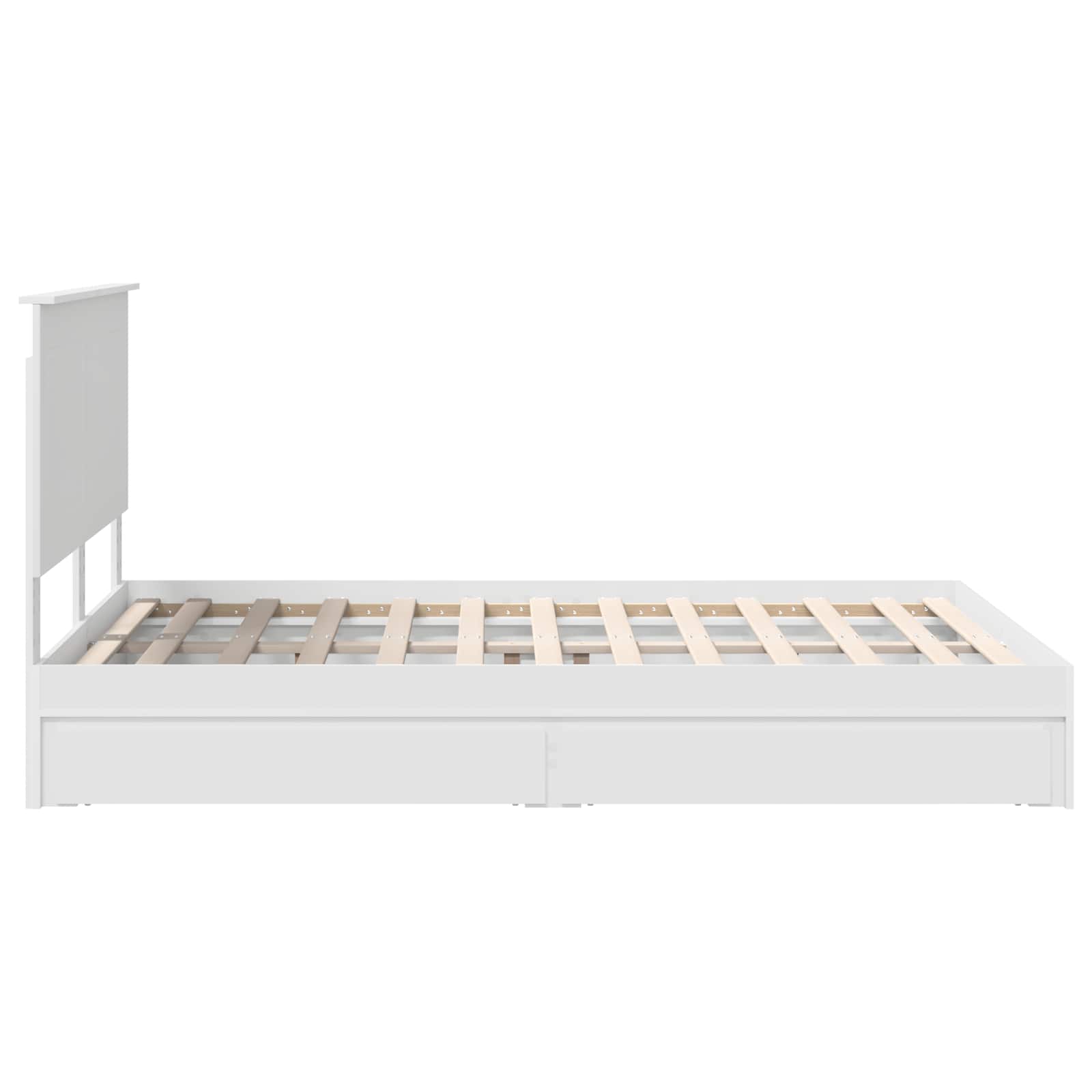 Opslag bed met hoofdeinde Wit 160 x 200 cm Bewerkt hout is nu te koop bij PeponiXL, paradijselijk wonen!