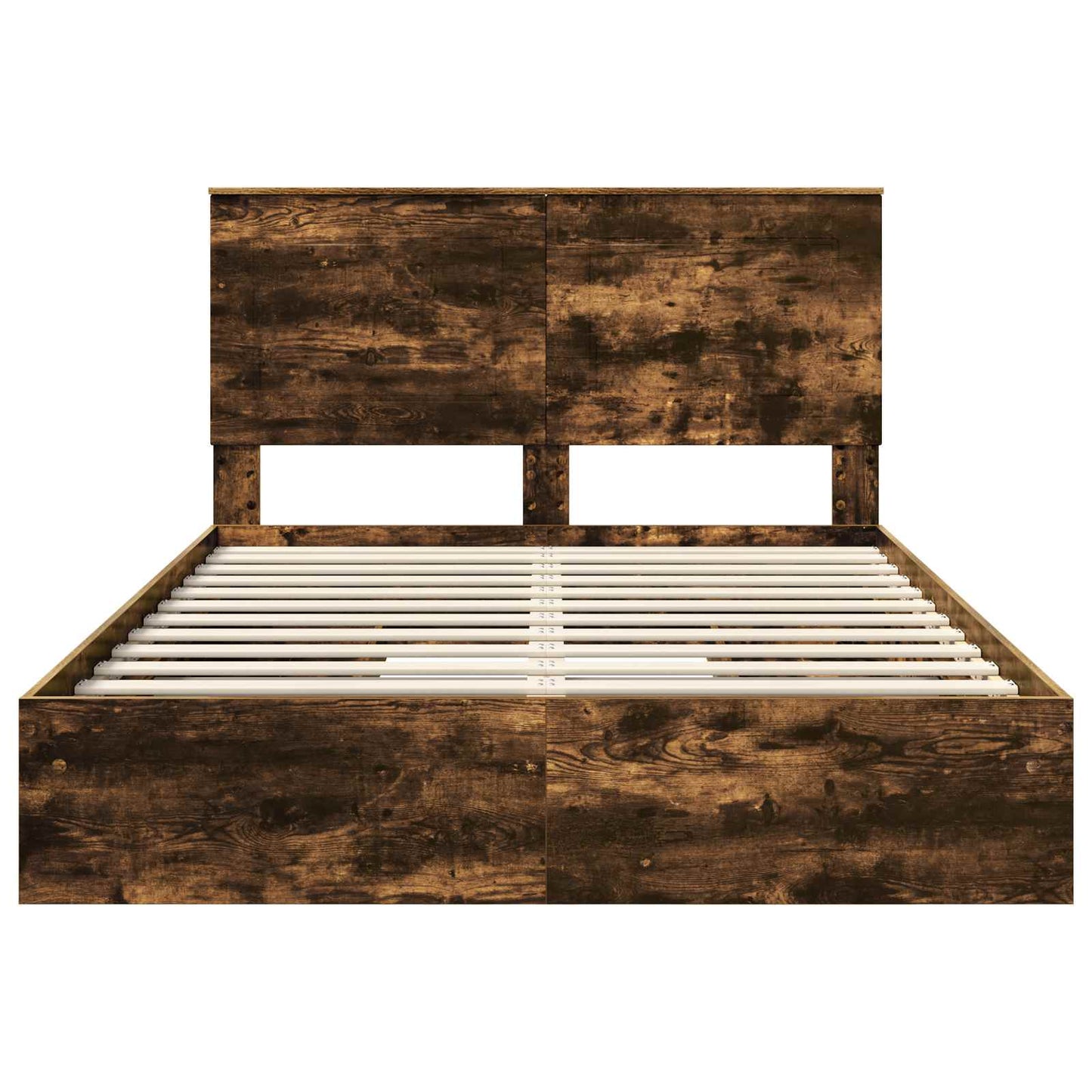 Opslag bed met lade Gerookt eiken 160 x 200 cm Bewerkt hout is nu te koop bij PeponiXL, paradijselijk wonen!