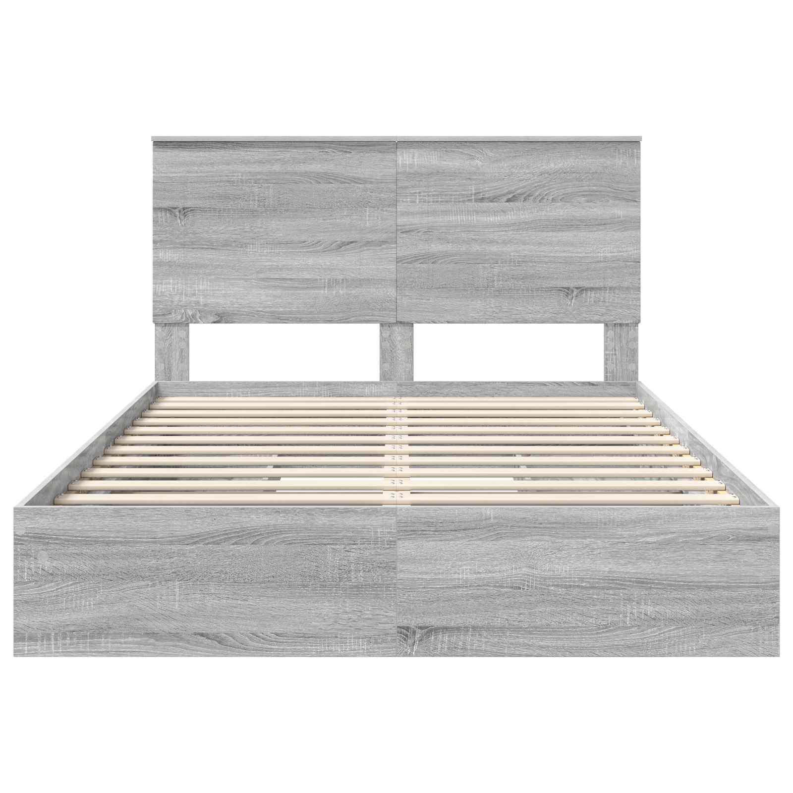 Opslag bed met lade Grijs Sonoma 160 x 200 cm Bewerkt hout is nu te koop bij PeponiXL, paradijselijk wonen!