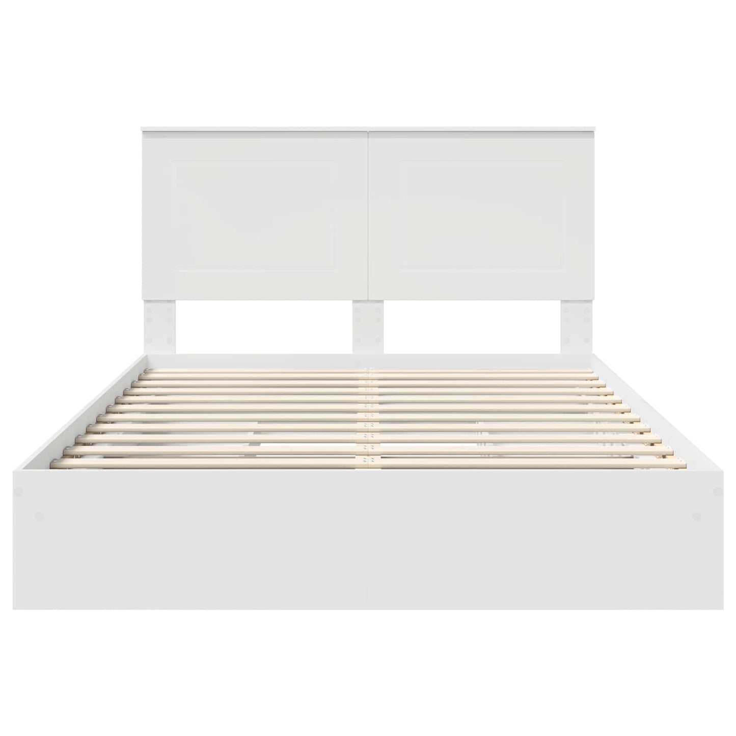 Opslag bed met hoofdeinde Wit 150 x 200 cm Bewerkt hout is nu te koop bij PeponiXL, paradijselijk wonen!