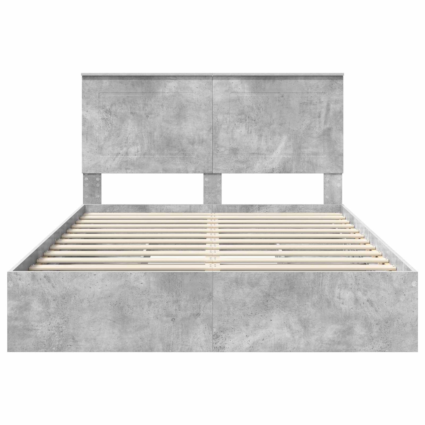 Opslag bed met hoofdeinde Beton Grijs 150 x 200 cm Bewerkt hout is nu te koop bij PeponiXL, paradijselijk wonen!