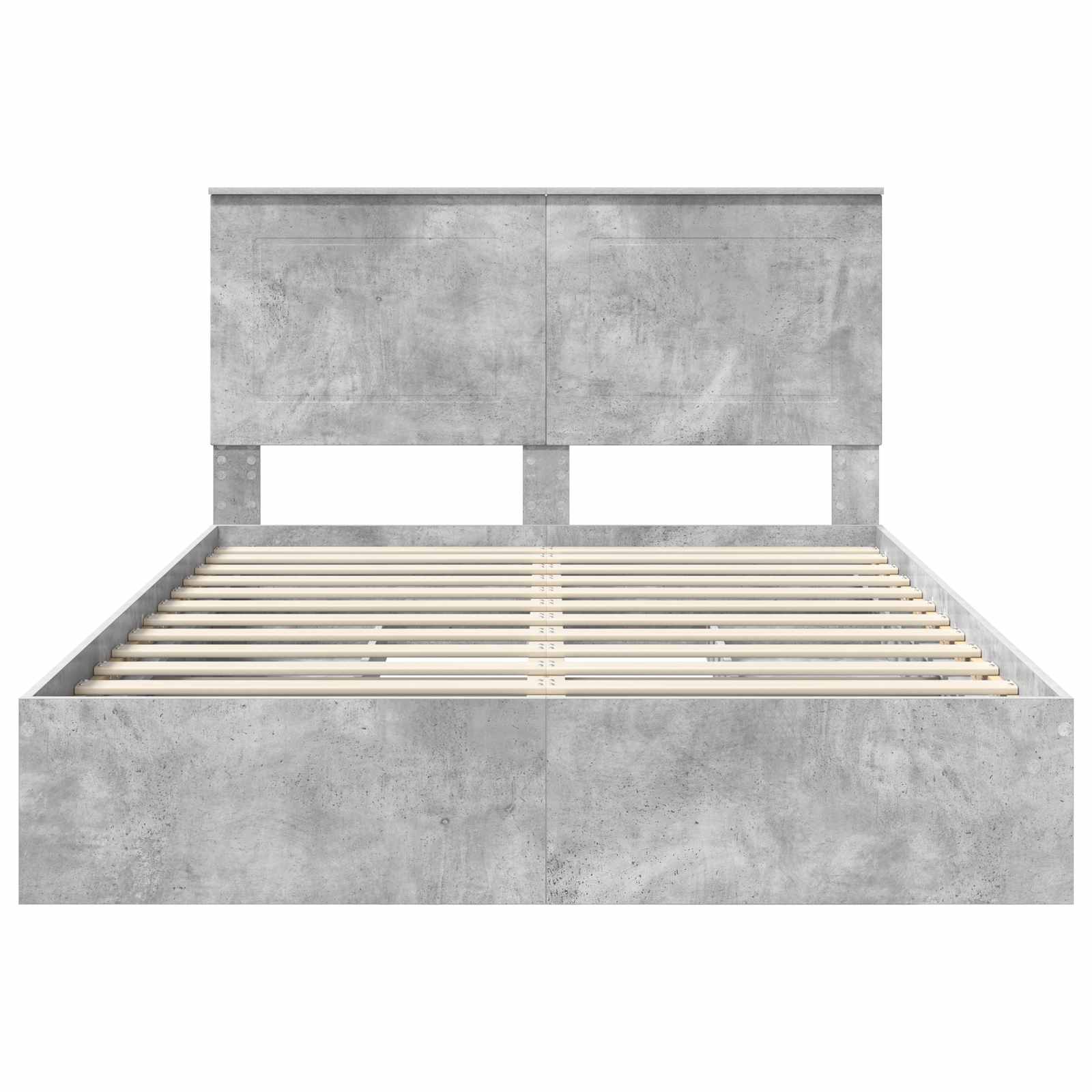 Opslag bed met hoofdeinde Beton Grijs 150 x 200 cm Bewerkt hout is nu te koop bij PeponiXL, paradijselijk wonen!