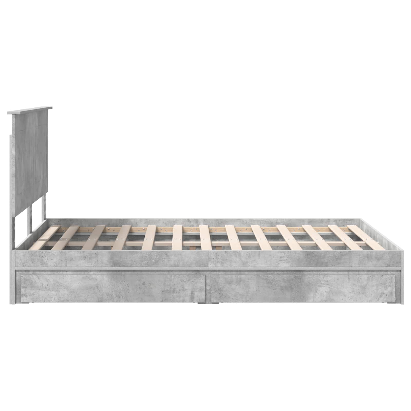 Opslag bed met hoofdeinde Beton Grijs 150 x 200 cm Bewerkt hout is nu te koop bij PeponiXL, paradijselijk wonen!