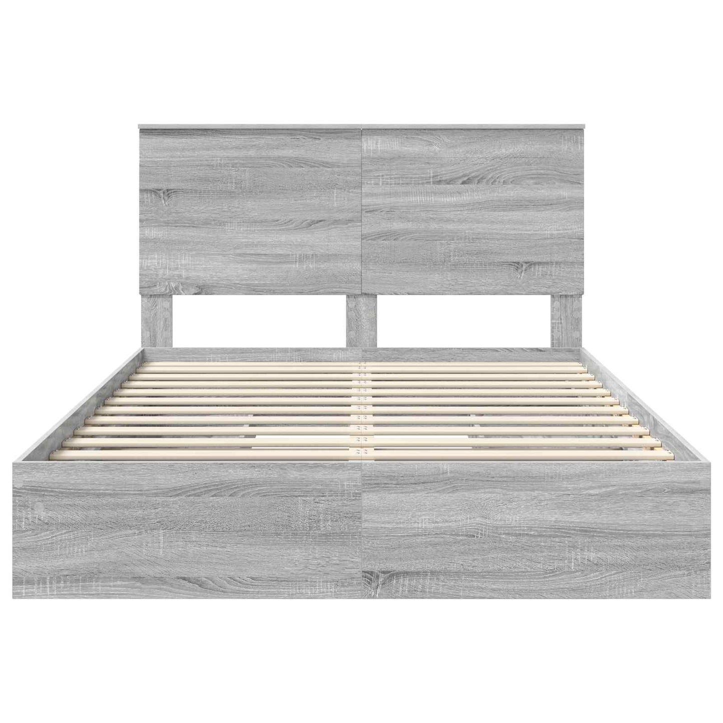 Opslag bed met lade Grijs Sonoma 150 x 200 cm Bewerkt hout is nu te koop bij PeponiXL, paradijselijk wonen!