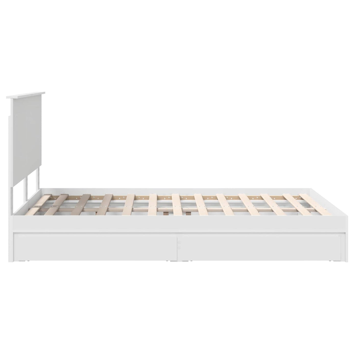 Opslag bed met hoofdeinde Wit 140 x 190 cm Bewerkt hout is nu te koop bij PeponiXL, paradijselijk wonen!