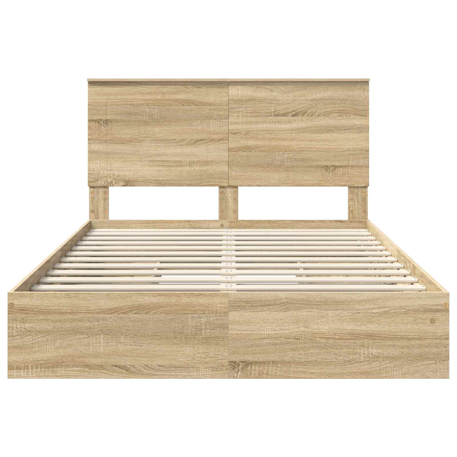 Opslag bed met lade Sonoma Eiken 140 x 200 cm Bewerkt hout is nu te koop bij PeponiXL, paradijselijk wonen!