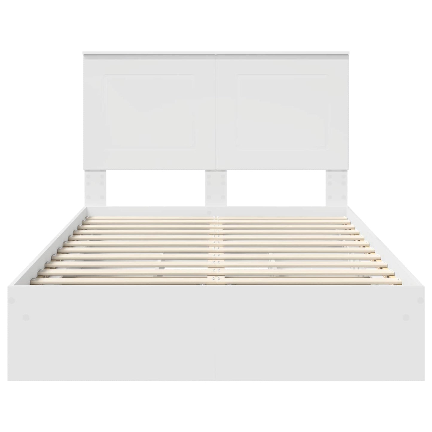 Opslag bed met lade met opslag Wit 135 x 190 cm Bewerkt hout
