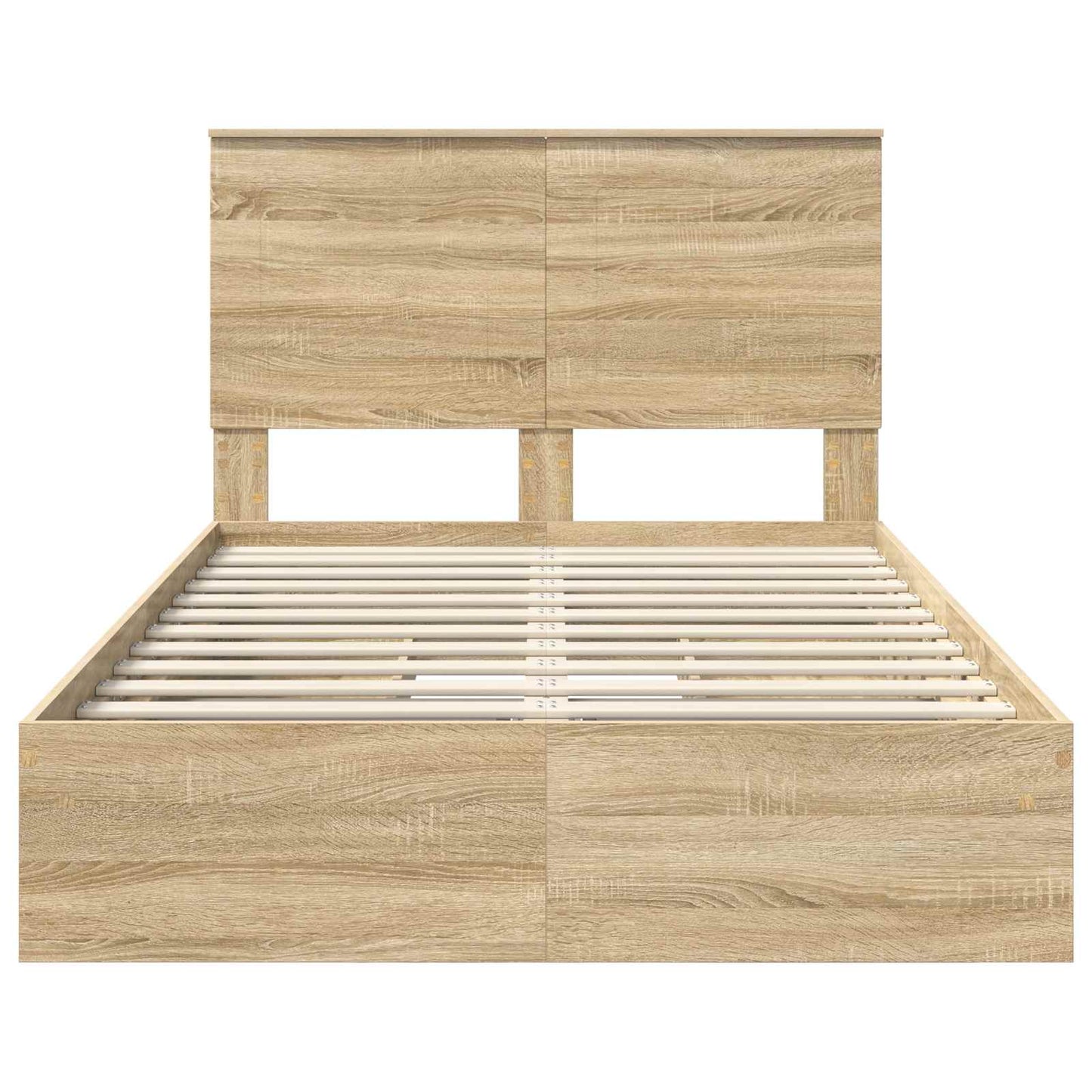 Opslag bed met lade Sonoma Eiken 135 x 190 cm Bewerkt hout is nu te koop bij PeponiXL, paradijselijk wonen!