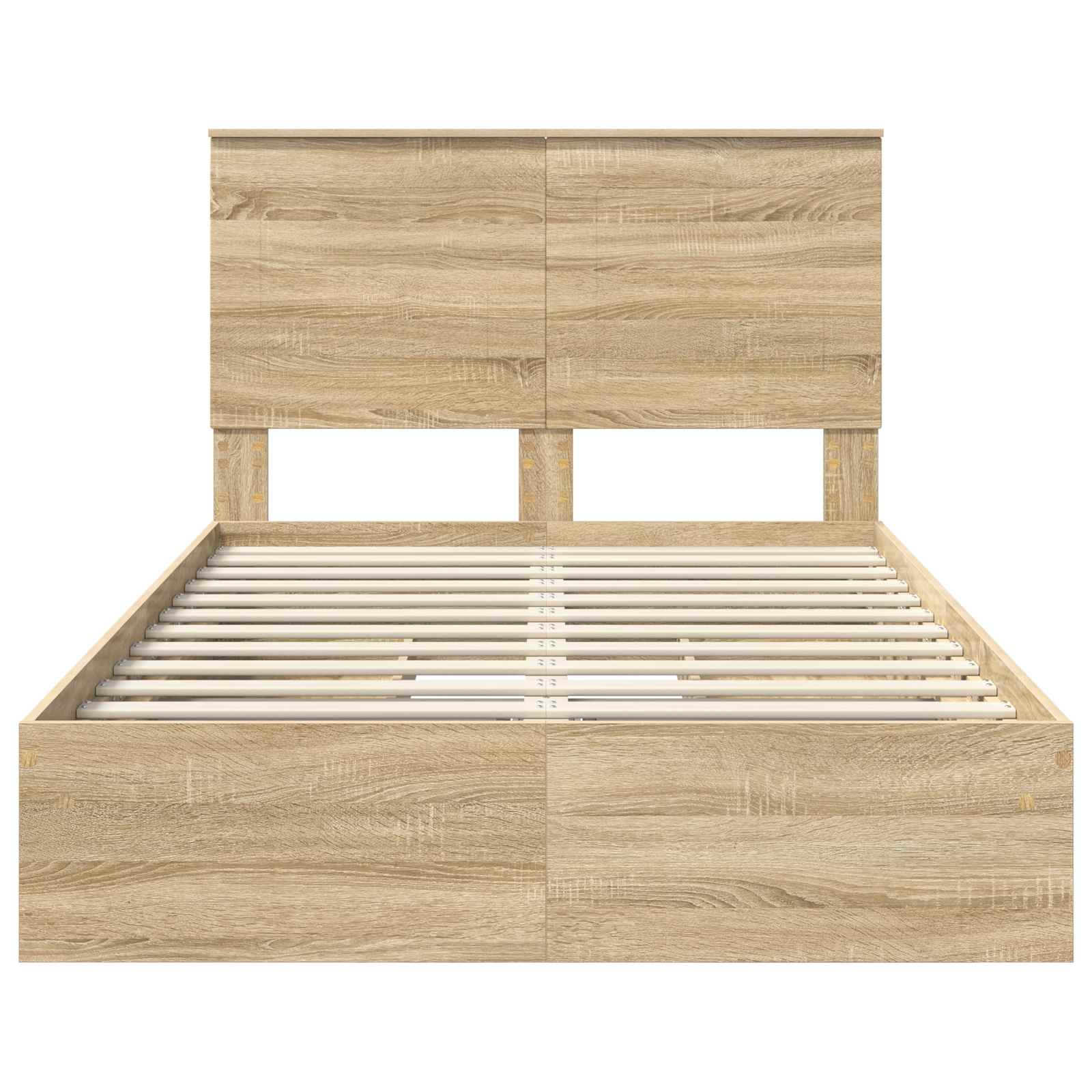Opslag bed met lade Sonoma Eiken 135 x 190 cm Bewerkt hout is nu te koop bij PeponiXL, paradijselijk wonen!