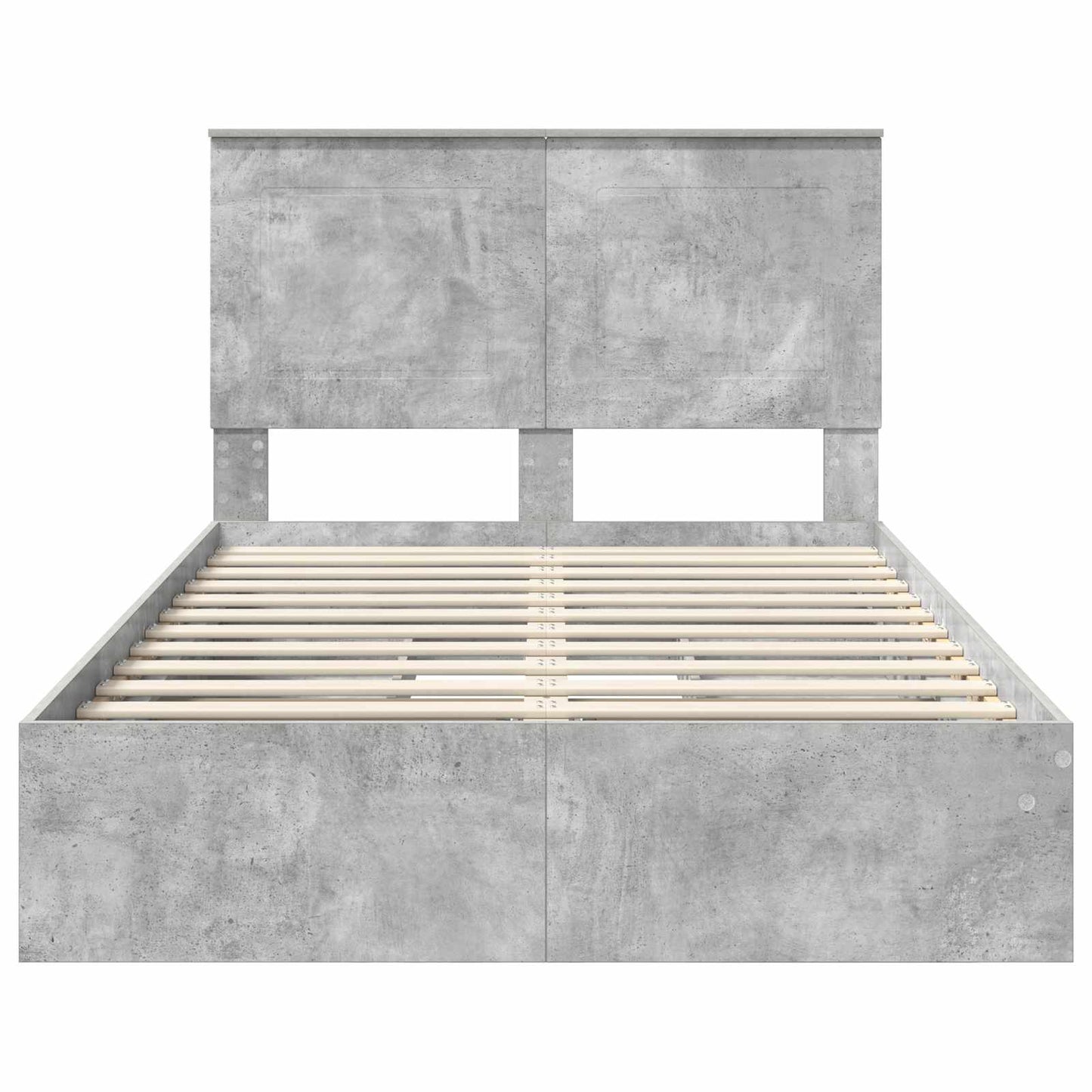 Opslag bed met hoofdeinde Beton Grijs 135 x 190 cm Bewerkt hout is nu te koop bij PeponiXL, paradijselijk wonen!