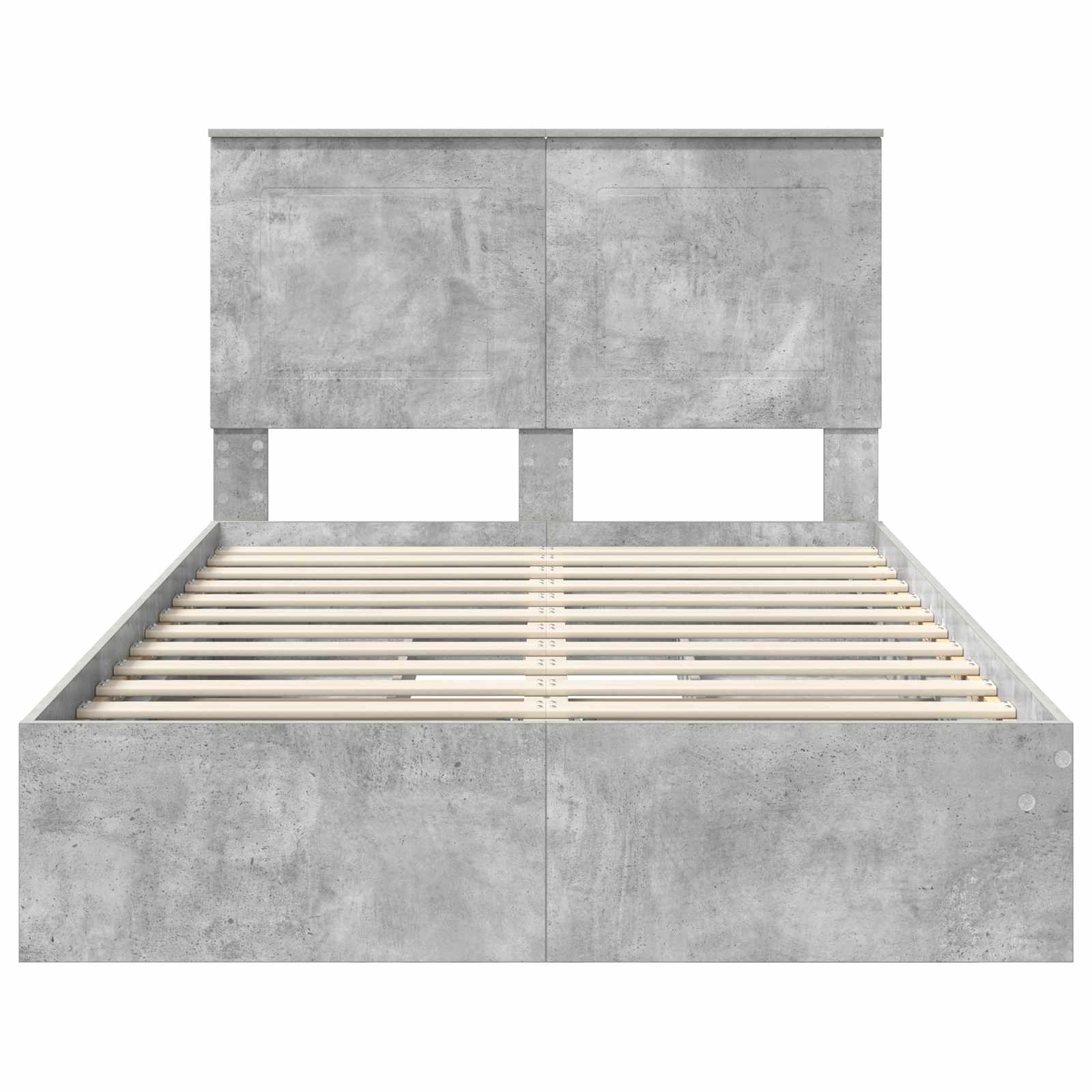 Opslag bed met hoofdeinde Beton Grijs 135 x 190 cm Bewerkt hout is nu te koop bij PeponiXL, paradijselijk wonen!