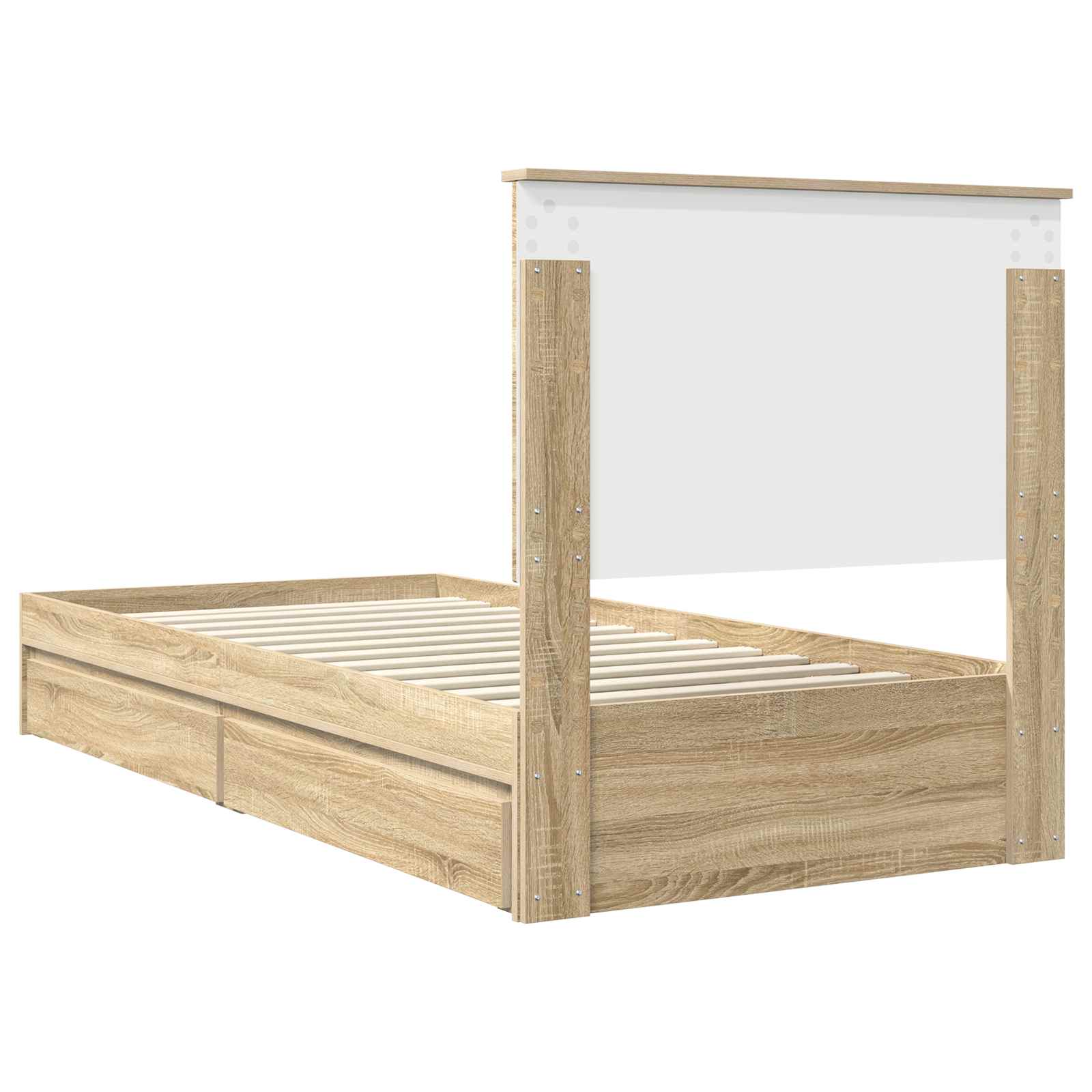 Opslag bed met lade Sonoma Eiken 100 x 200 cm Bewerkt hout is nu te koop bij PeponiXL, paradijselijk wonen!