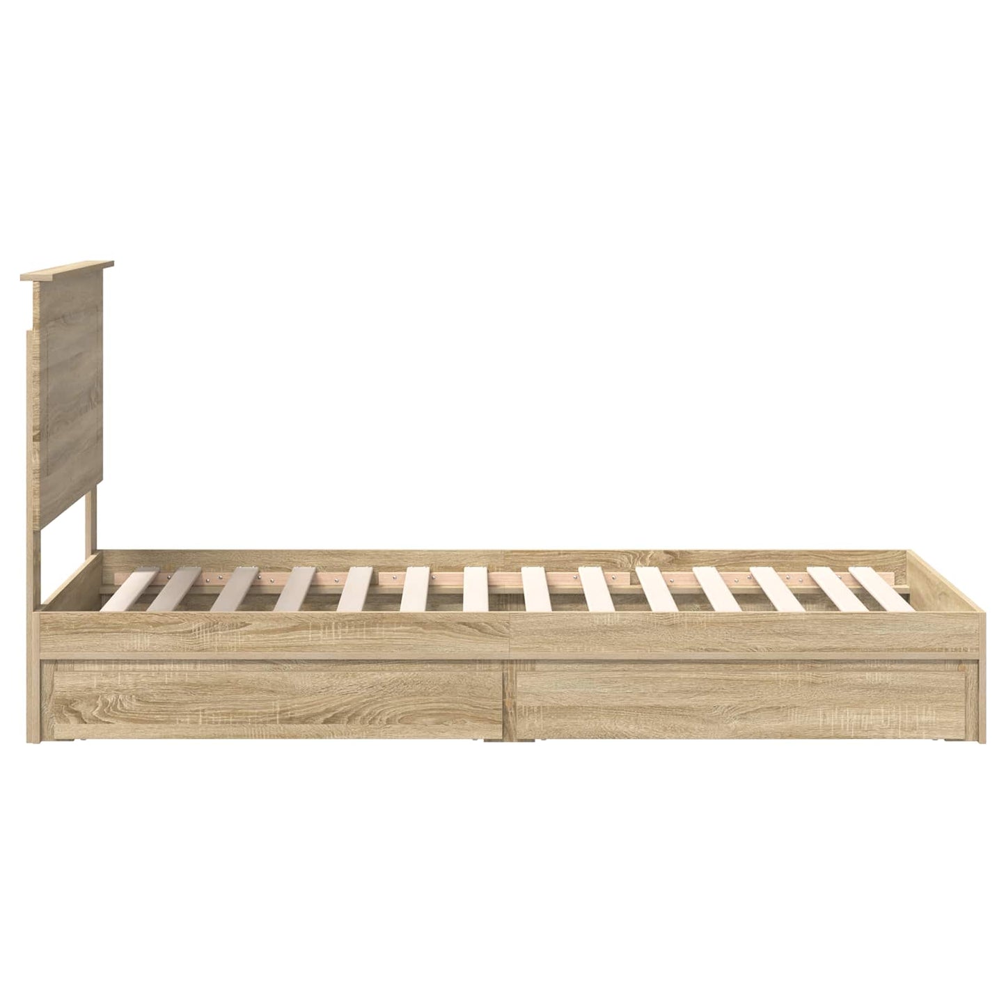 Opslag bed met lade Sonoma Eiken 100 x 200 cm Bewerkt hout is nu te koop bij PeponiXL, paradijselijk wonen!