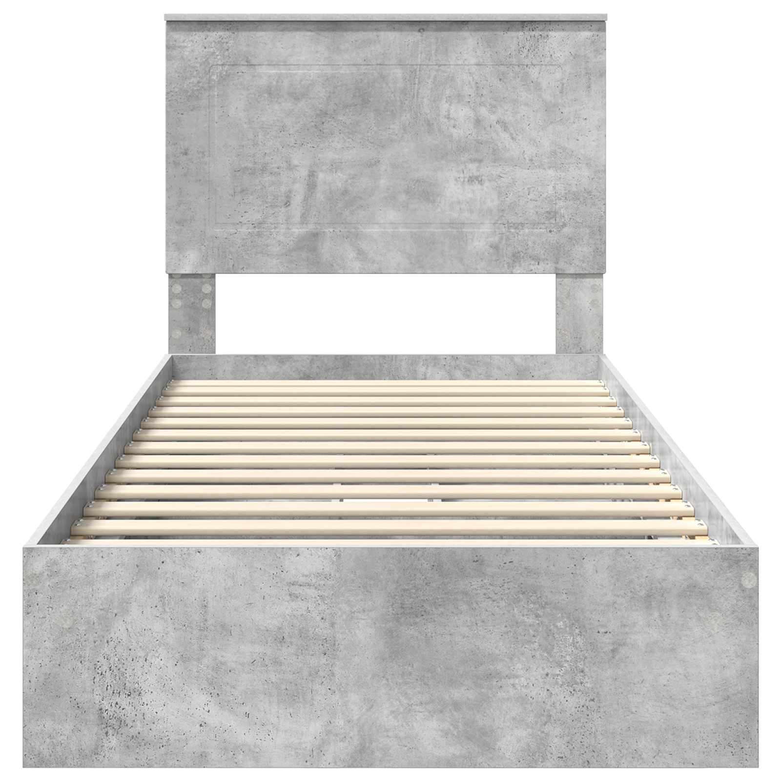 Opslag bed met hoofdeinde Beton Grijs 90 x 190 cm Bewerkt hout is nu te koop bij PeponiXL, paradijselijk wonen!