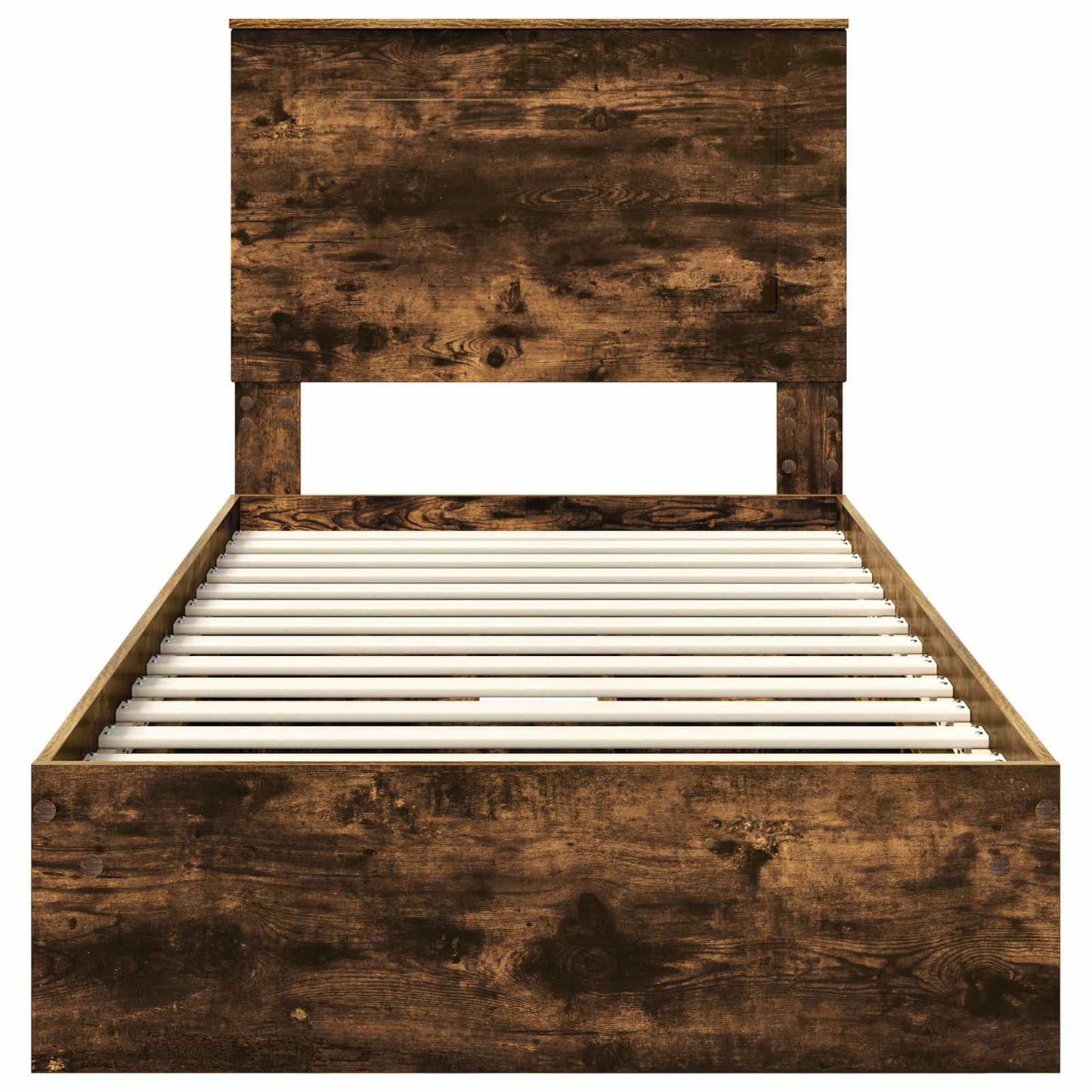 Opslag bed met lade Gerookt eiken 90 x 190 cm Bewerkt hout is nu te koop bij PeponiXL, paradijselijk wonen!