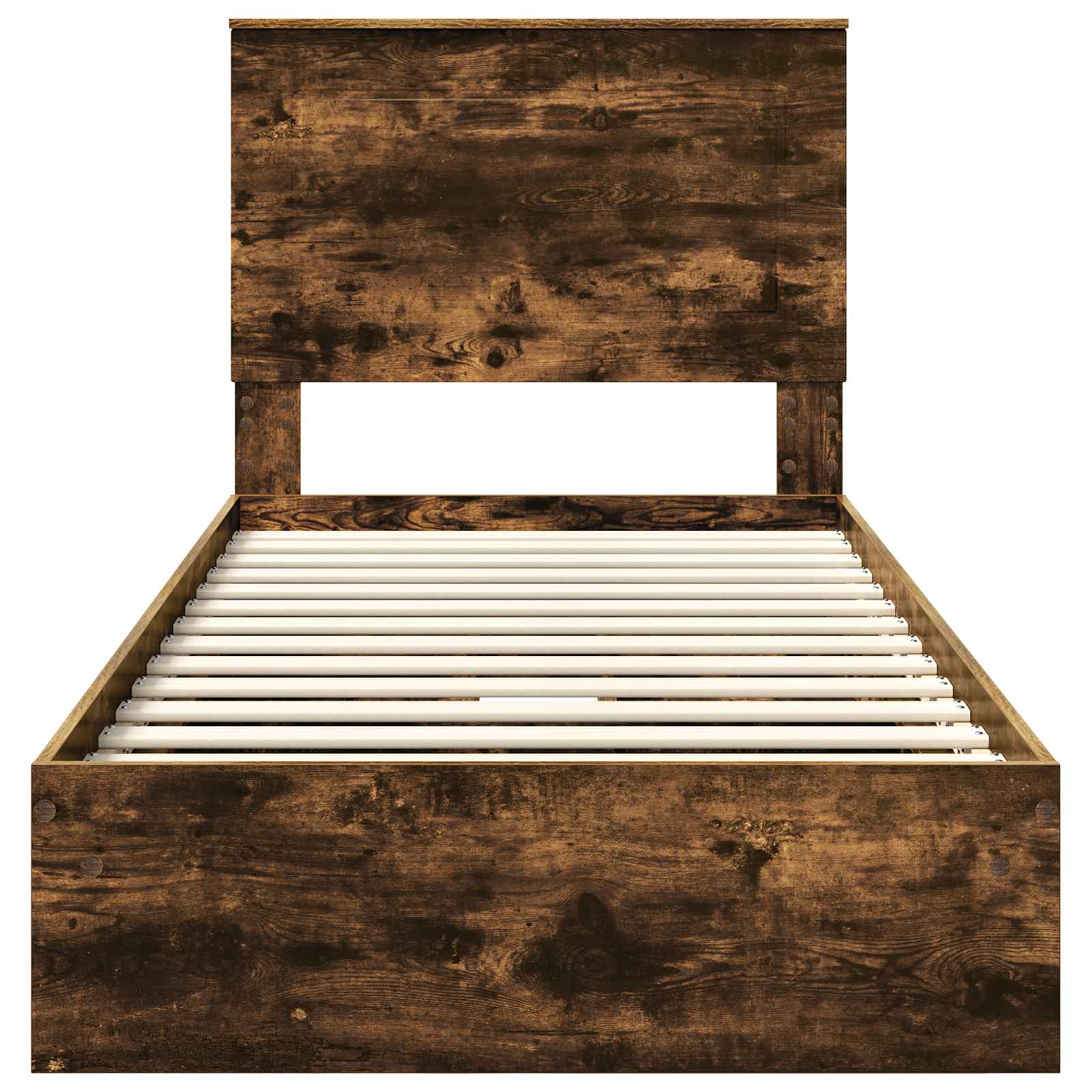 Opslag bed met lade Gerookt eiken 90 x 190 cm Bewerkt hout is nu te koop bij PeponiXL, paradijselijk wonen!