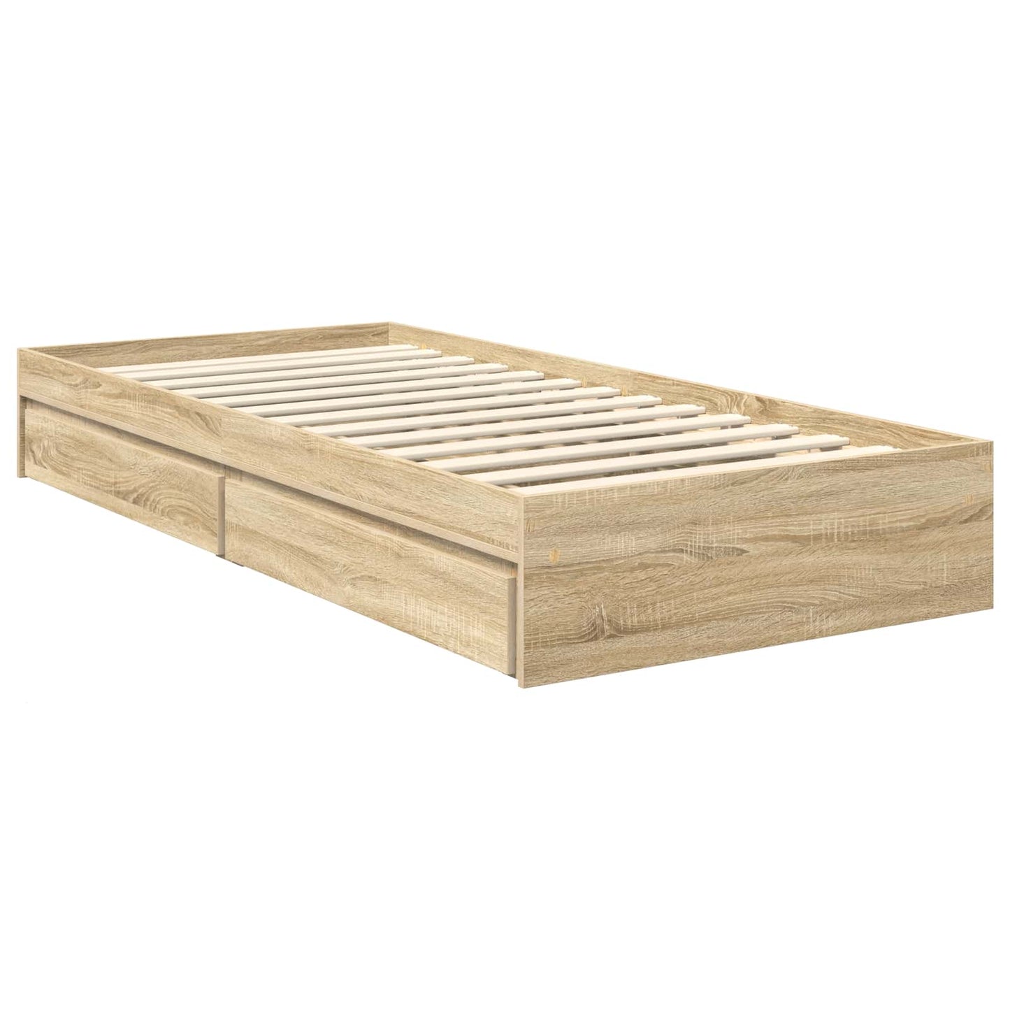 Opslag bed met hoofdeinde Sonoma Eiken 90 x 200 cm Bewerkt hout is nu te koop bij PeponiXL, paradijselijk wonen!