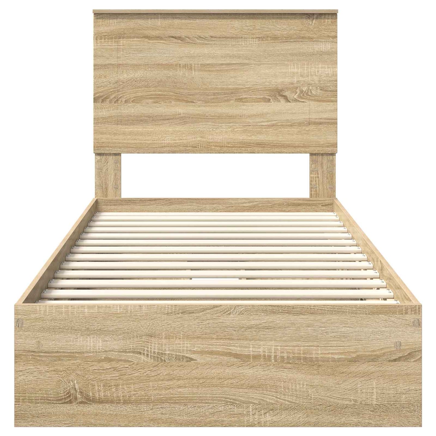 Opslag bed met hoofdeinde Sonoma Eiken 75 x 190 cm Bewerkt hout is nu te koop bij PeponiXL, paradijselijk wonen!