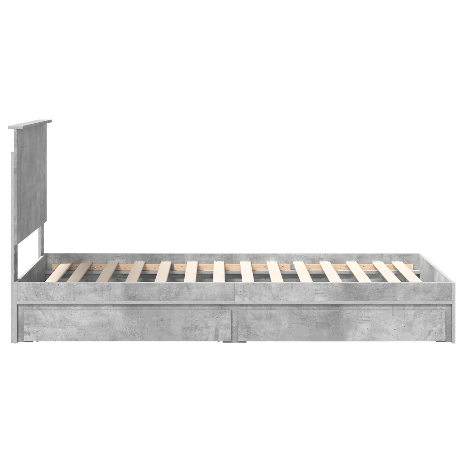 Opslag bed met hoofdeinde Beton Grijs 75 x 190 cm Bewerkt hout is nu te koop bij PeponiXL, paradijselijk wonen!