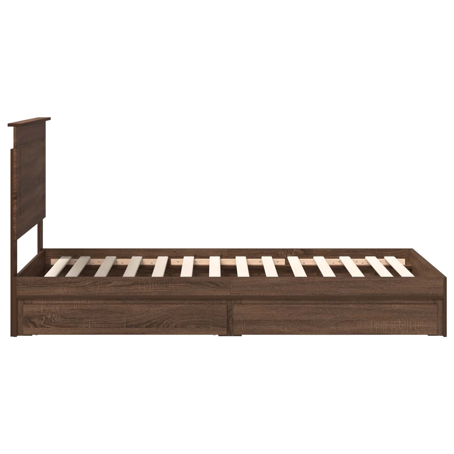 Opslag bed met hoofdeinde Bruin Eiken 75 x 190 cm Bewerkt hout is nu te koop bij PeponiXL, paradijselijk wonen!
