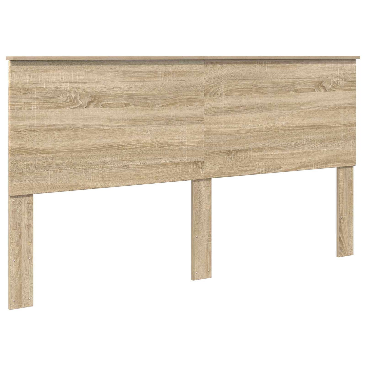 Bedframe met hoofdeinde Sonoma Eiken 200 x 200 cm Bewerkt hout is nu te koop bij PeponiXL, paradijselijk wonen!