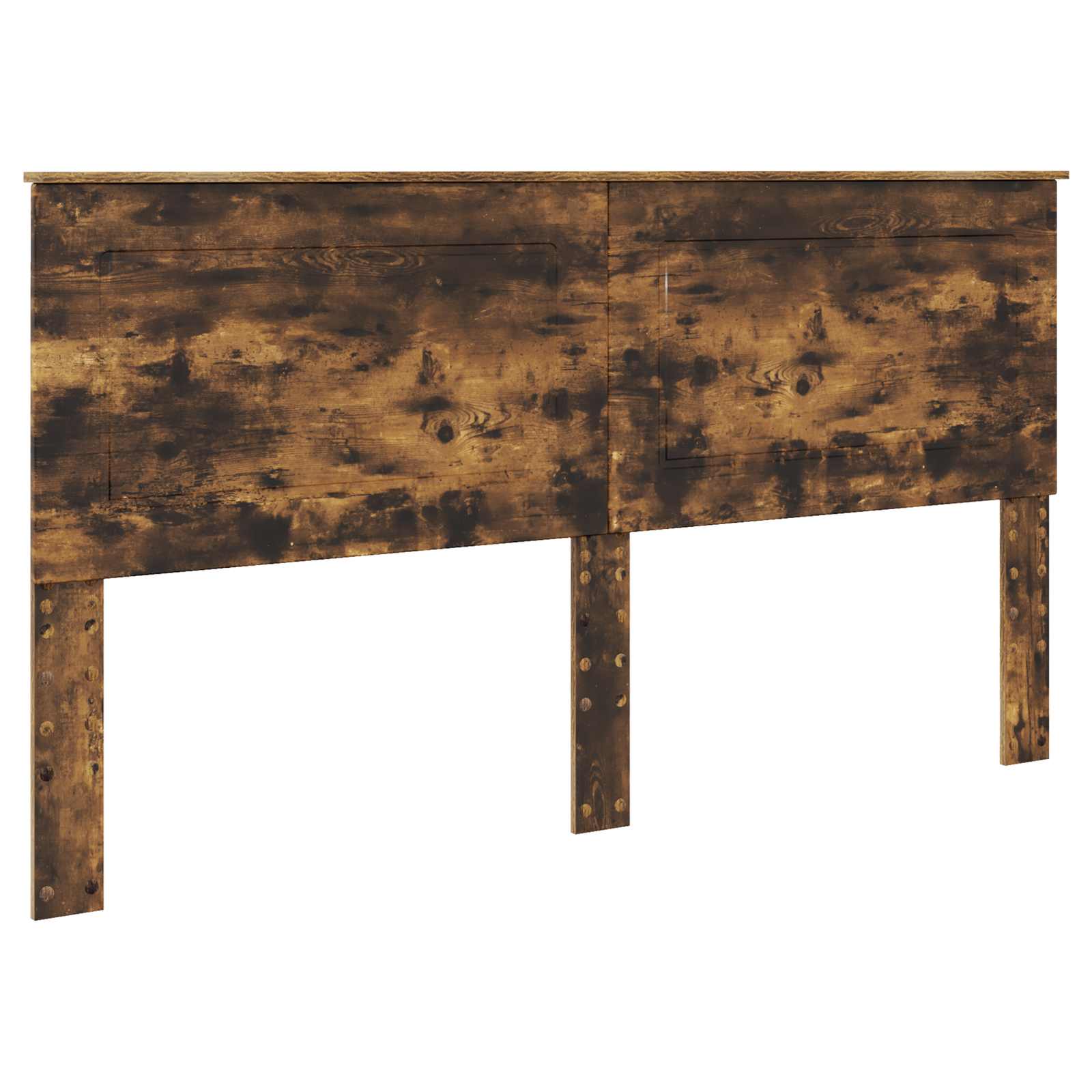 Bedframe met hoofdeinde Gerookt eiken 200 x 200 cm Bewerkt hout is nu te koop bij PeponiXL, paradijselijk wonen!
