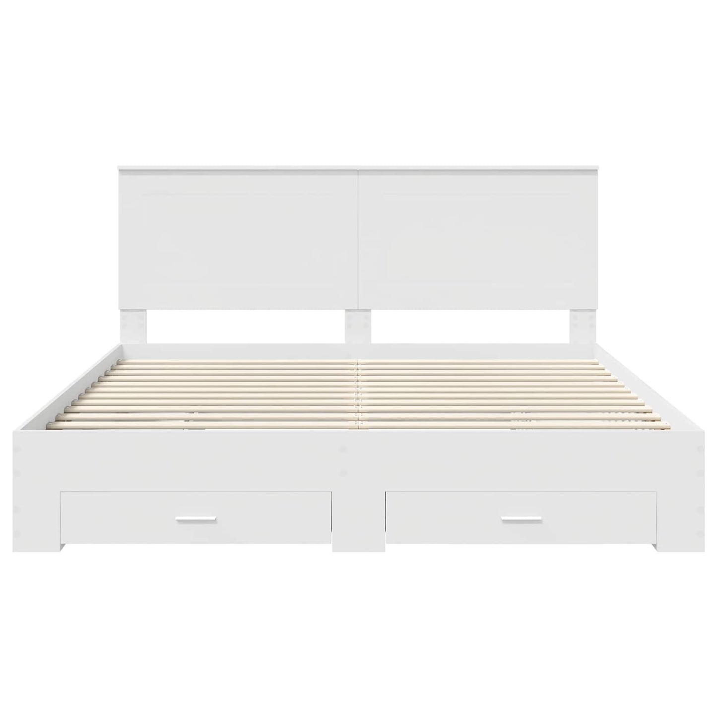 Bedframe met hoofdeinde met lade Wit 180 x 200 cm Bewerkt hout is nu te koop bij PeponiXL, paradijselijk wonen!