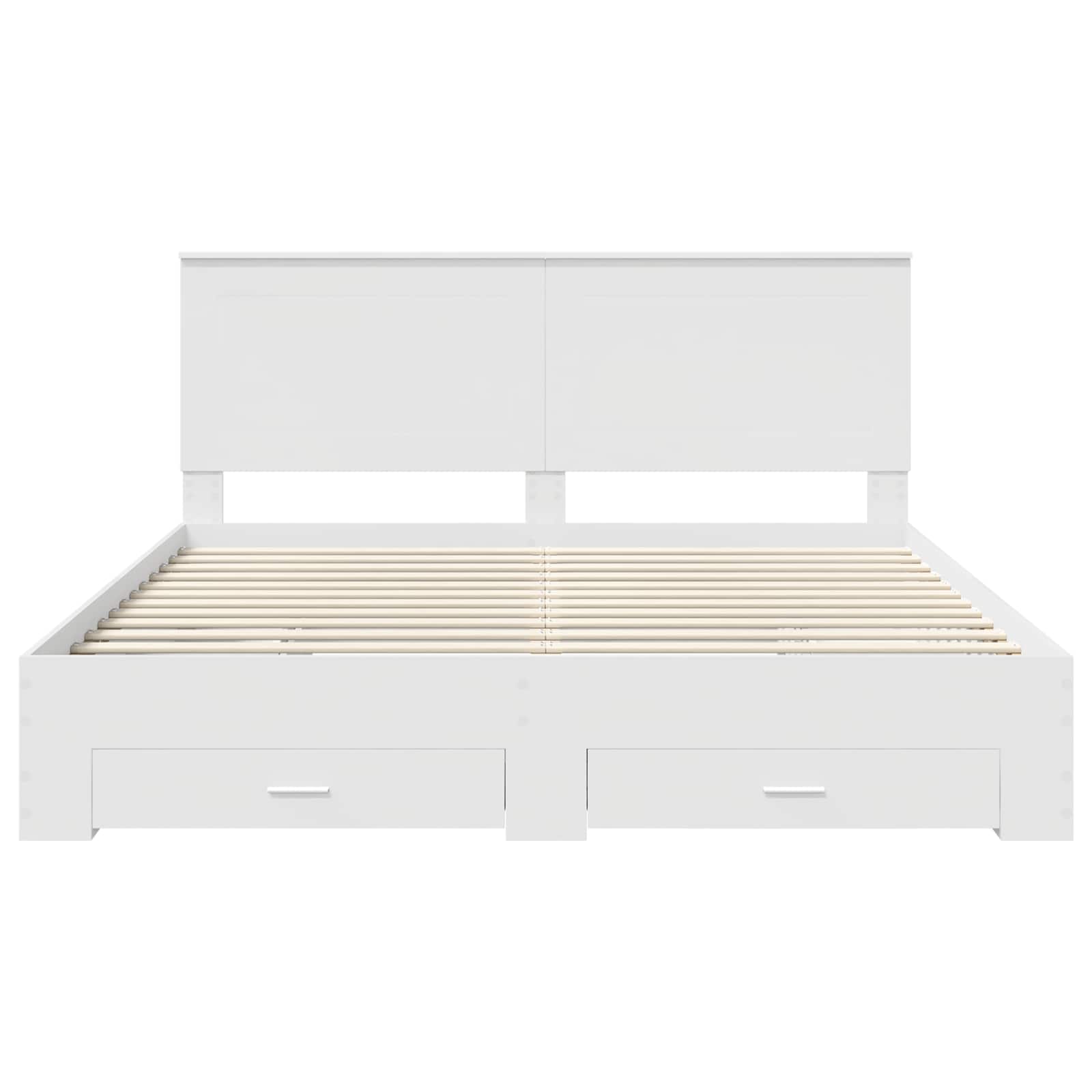 Bedframe met hoofdeinde met lade Wit 180 x 200 cm Bewerkt hout is nu te koop bij PeponiXL, paradijselijk wonen!