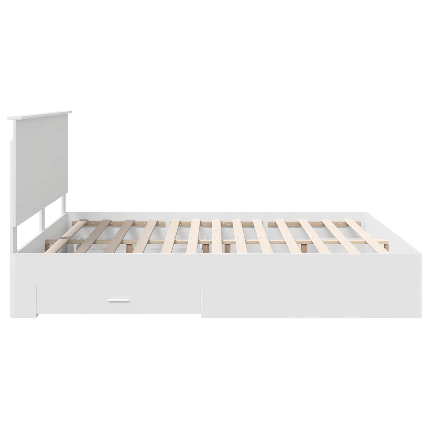 Bedframe met hoofdeinde met lade Wit 180 x 200 cm Bewerkt hout is nu te koop bij PeponiXL, paradijselijk wonen!