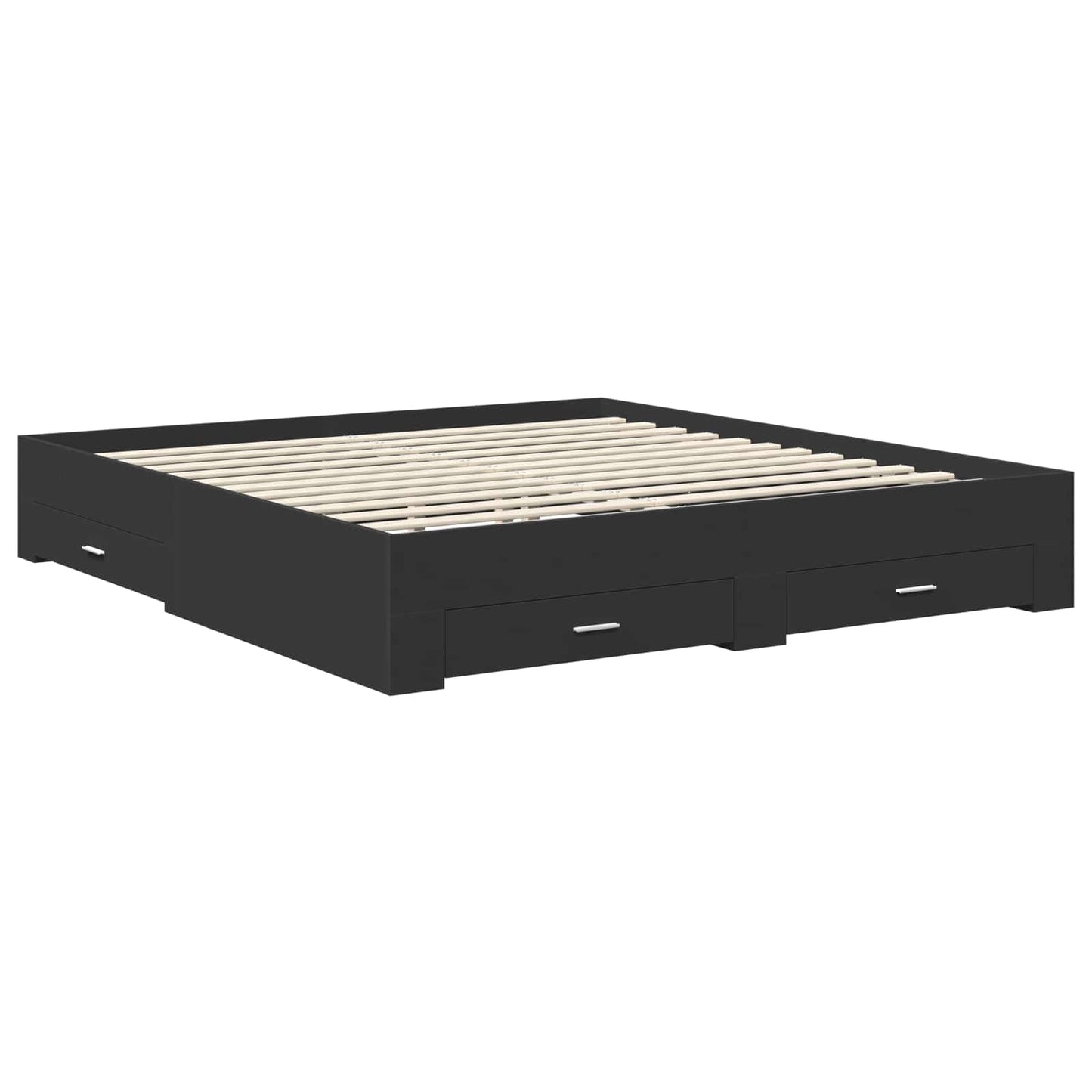 Bedframe met lade met opslag Zwart 180 x 200 cm Bewerkt hout