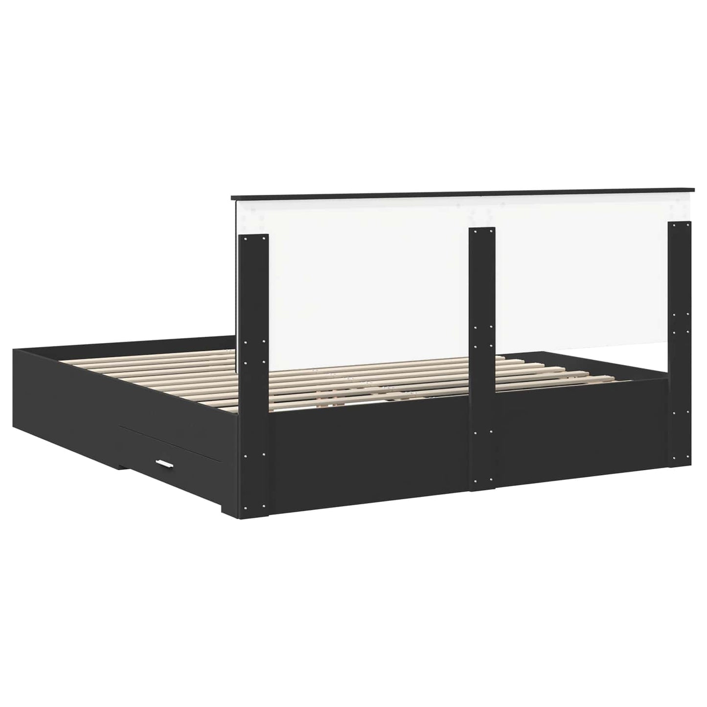 Bedframe met lade met opslag Zwart 180 x 200 cm Bewerkt hout