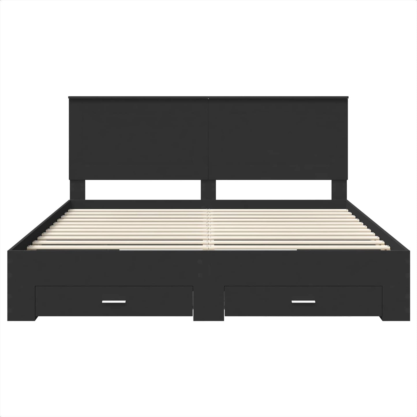 Bedframe met lade met opslag Zwart 180 x 200 cm Bewerkt hout