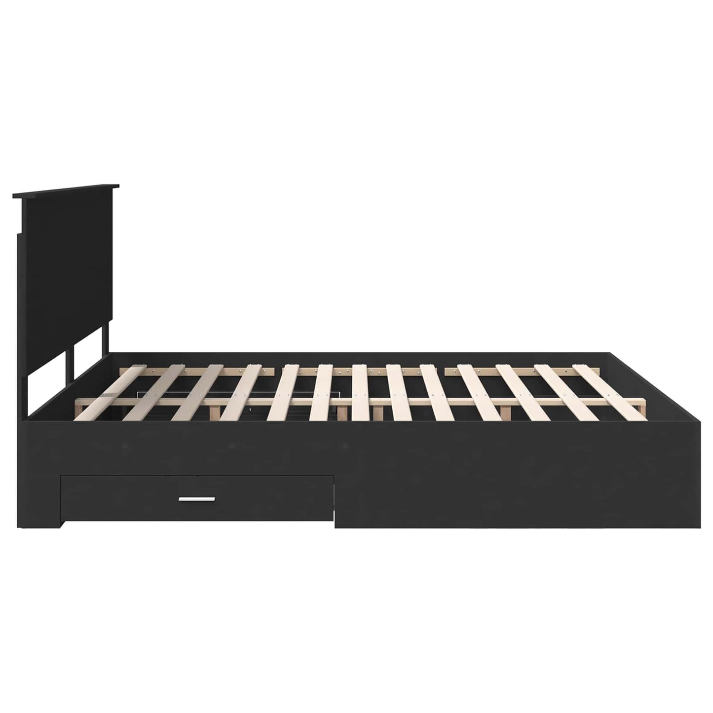 Bedframe met lade met opslag Zwart 180 x 200 cm Bewerkt hout
