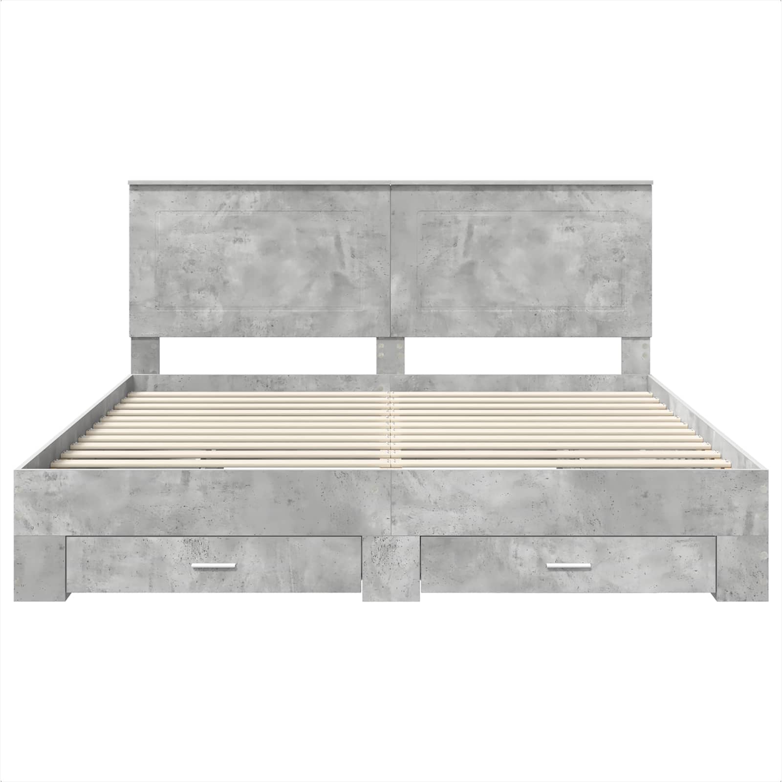 Bedframe met hoofdeinde Beton Grijs 180 x 200 cm Bewerkt hout is nu te koop bij PeponiXL, paradijselijk wonen!