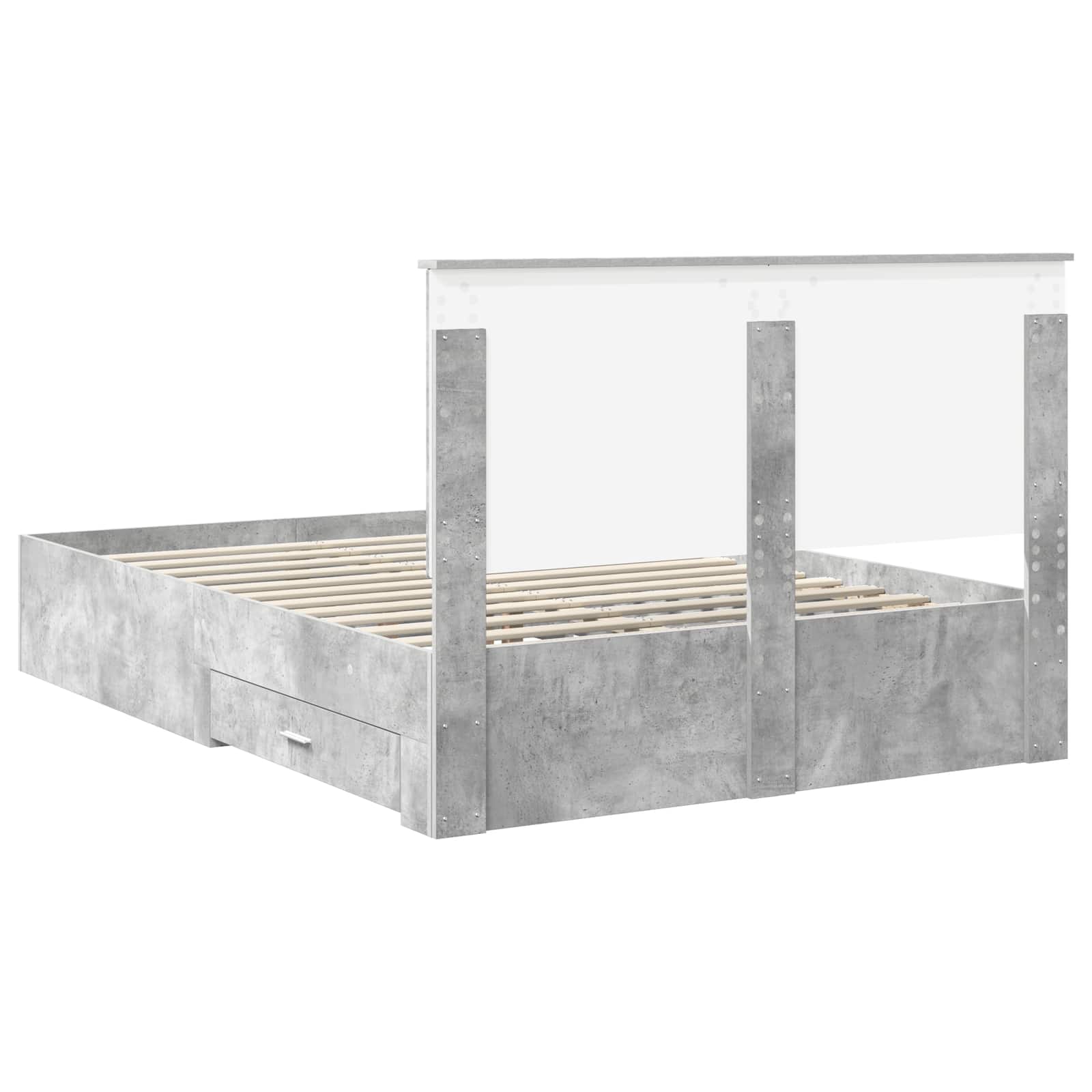 Bedframe met hoofdeinde Beton Grijs 150 x 200 cm Bewerkt hout is nu te koop bij PeponiXL, paradijselijk wonen!