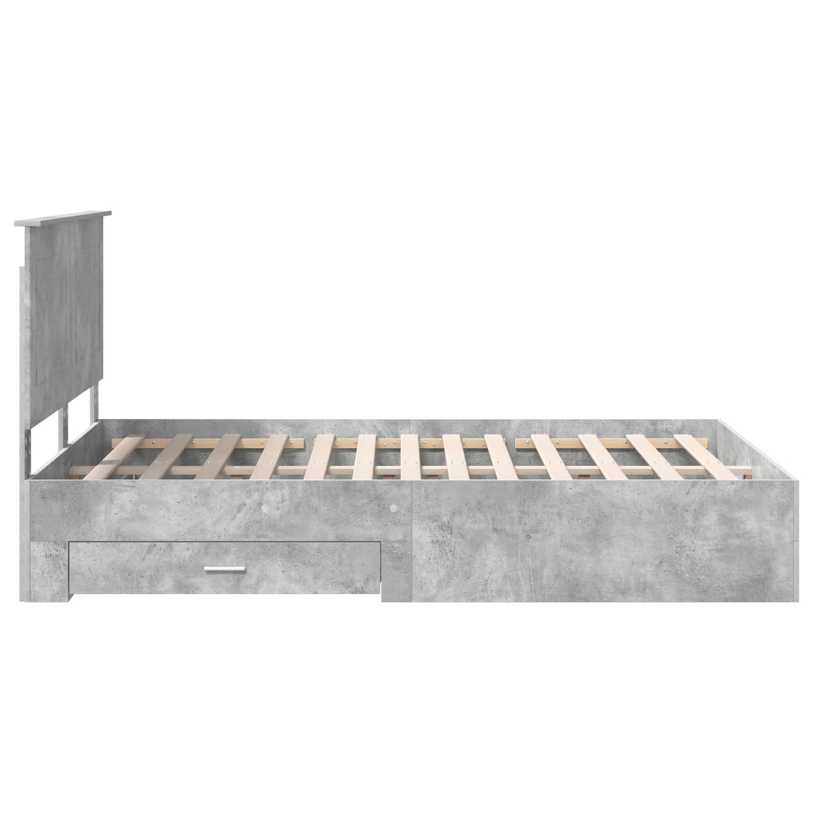 Bedframe met hoofdeinde Beton Grijs 150 x 200 cm Bewerkt hout is nu te koop bij PeponiXL, paradijselijk wonen!