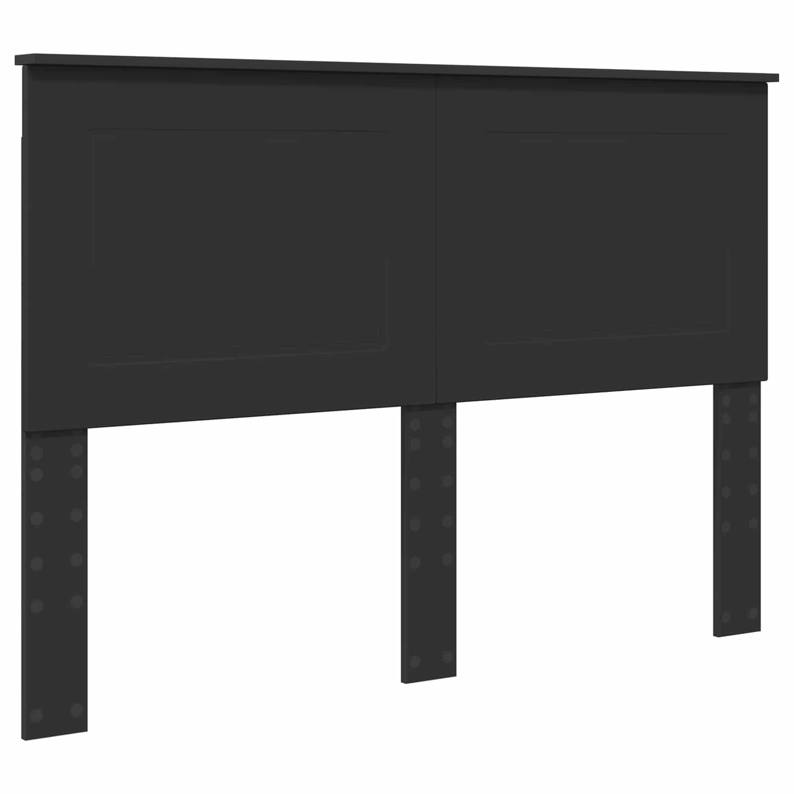 Bedframe met hoofdeinde Zwart 140 x 190 cm Bewerkt hout is nu te koop bij PeponiXL, paradijselijk wonen!