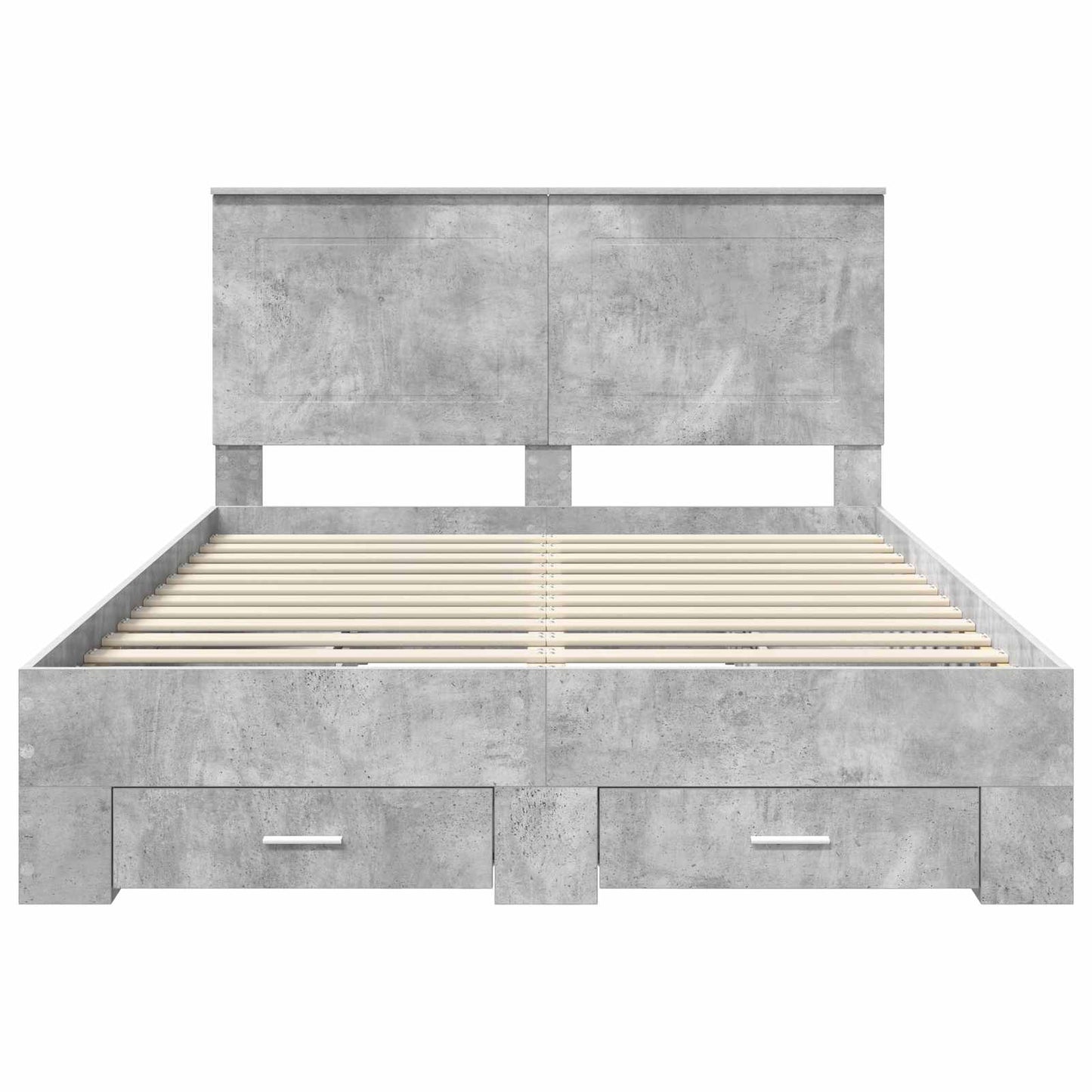 Bedframe met hoofdeinde Beton Grijs 140 x 190 cm Bewerkt hout is nu te koop bij PeponiXL, paradijselijk wonen!