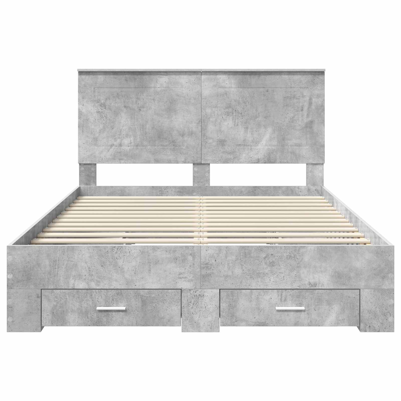 Bedframe met hoofdeinde Beton Grijs 140 x 190 cm Bewerkt hout is nu te koop bij PeponiXL, paradijselijk wonen!