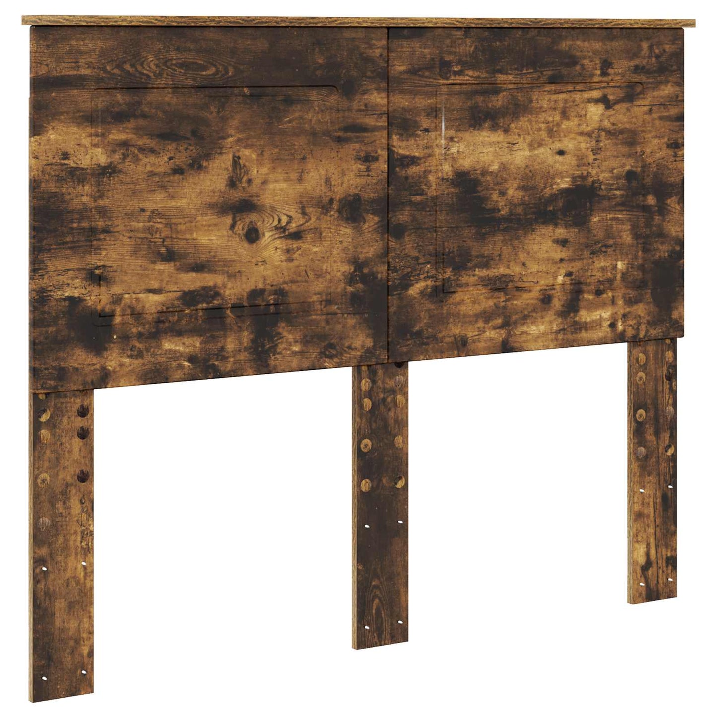 Bedframe met hoofdeinde Gerookt eiken 135 x 190 cm Bewerkt hout is nu te koop bij PeponiXL, paradijselijk wonen!