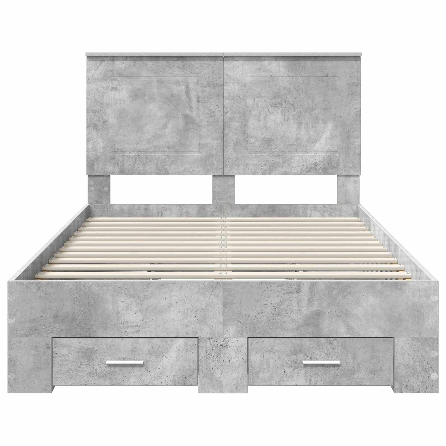 Bedframe met hoofdeinde Beton Grijs 120 x 190 cm Bewerkt hout is nu te koop bij PeponiXL, paradijselijk wonen!