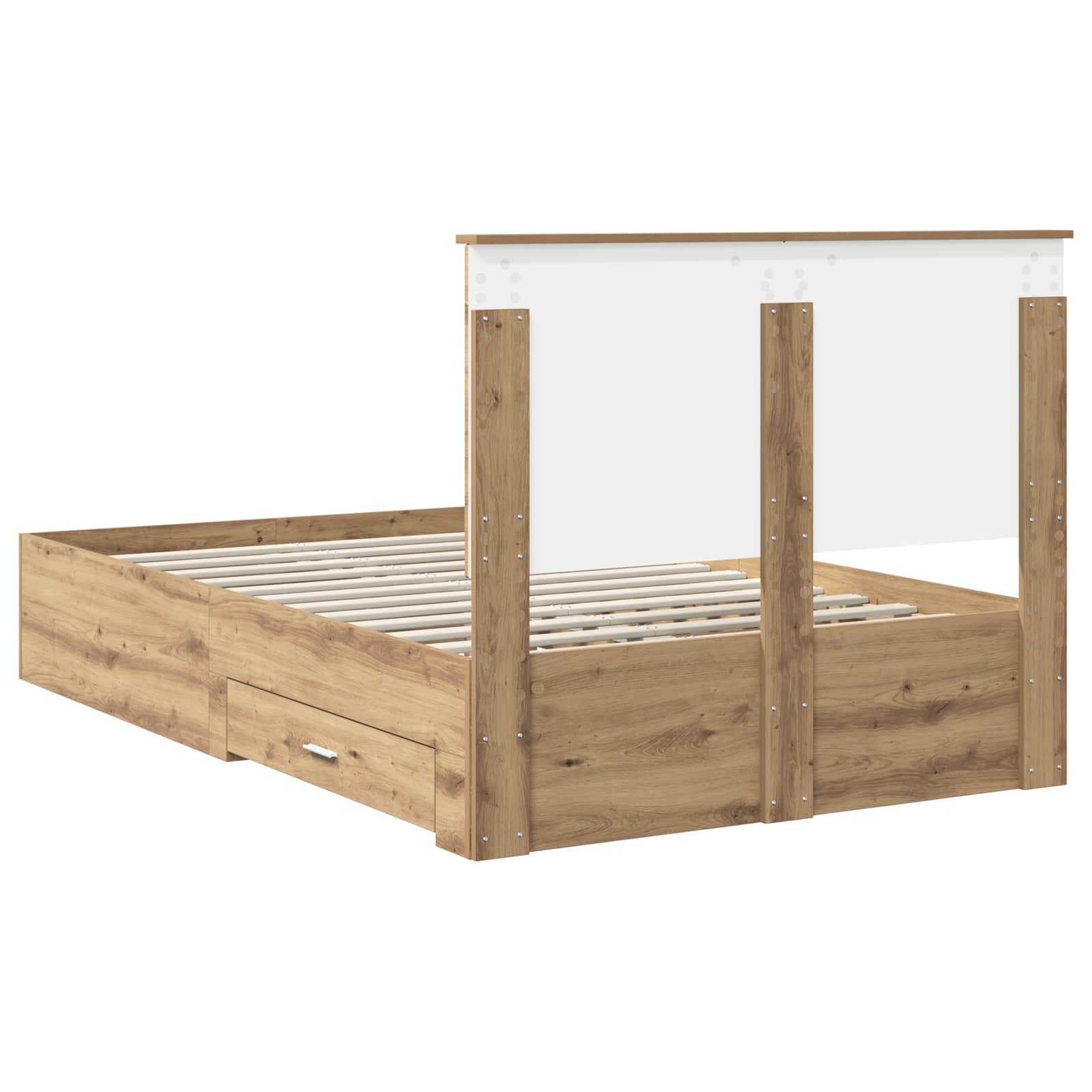 Bedframe met hoofdeinde Artisan Eiken 120 x 190 cm Bewerkt hout is nu te koop bij PeponiXL, paradijselijk wonen!