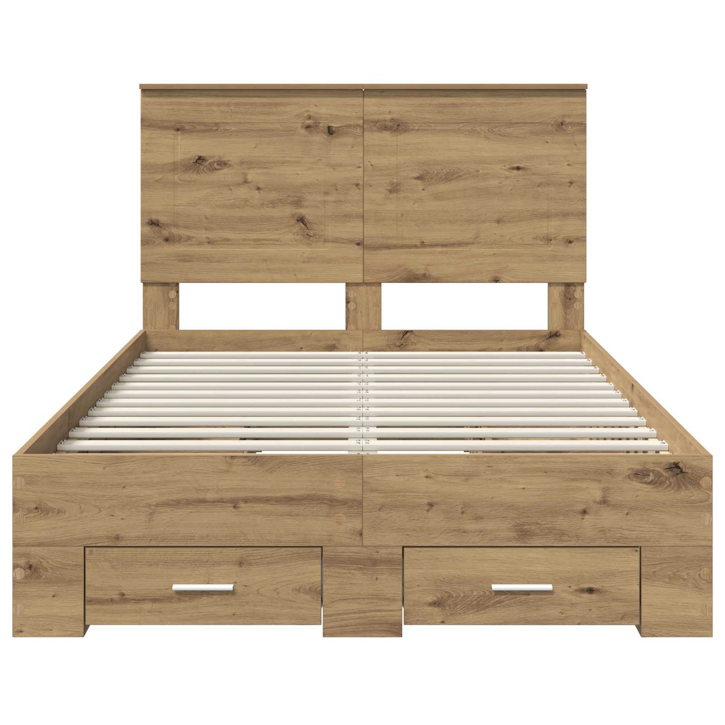 Bedframe met hoofdeinde Artisan Eiken 120 x 190 cm Bewerkt hout is nu te koop bij PeponiXL, paradijselijk wonen!