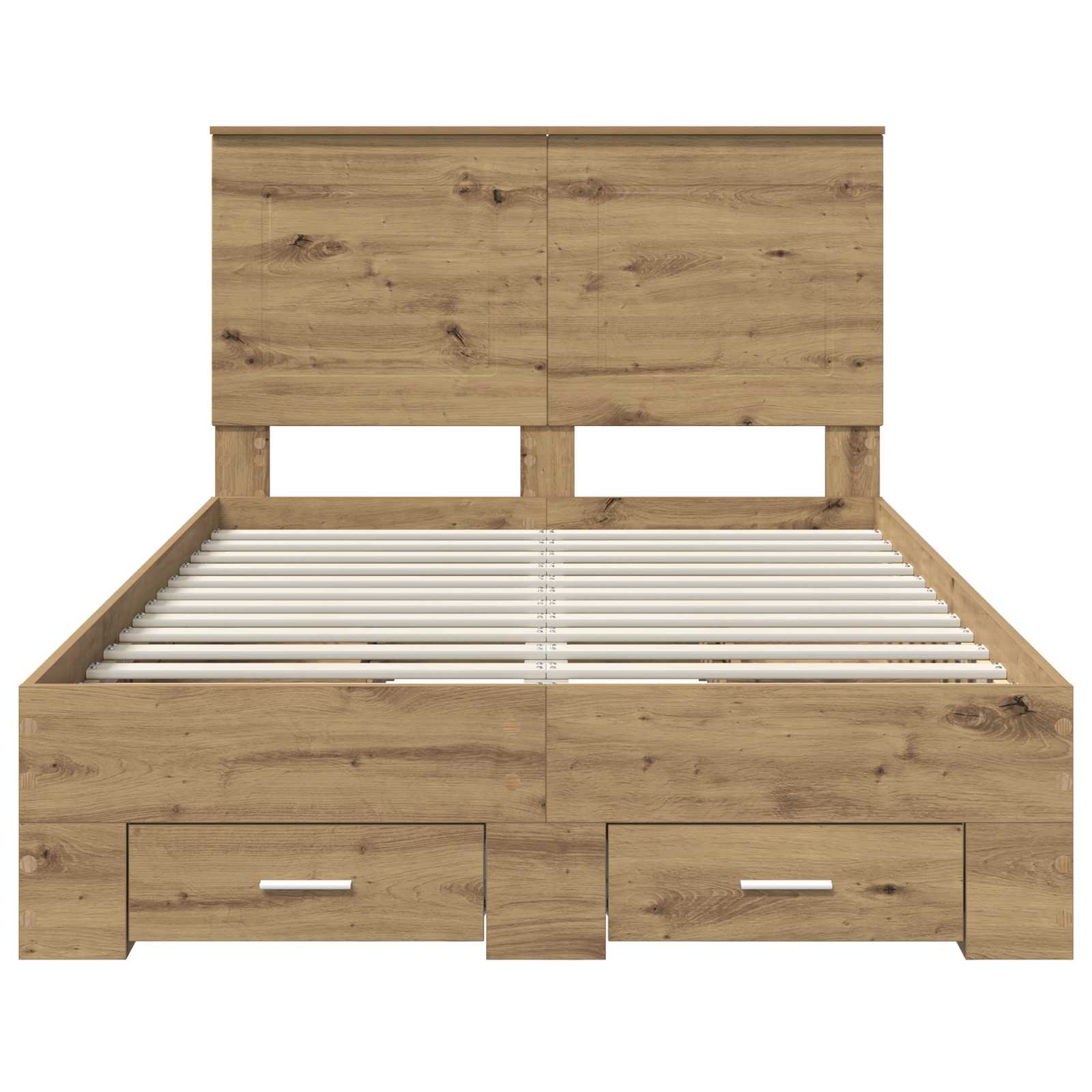 Bedframe met hoofdeinde Artisan Eiken 120 x 190 cm Bewerkt hout is nu te koop bij PeponiXL, paradijselijk wonen!