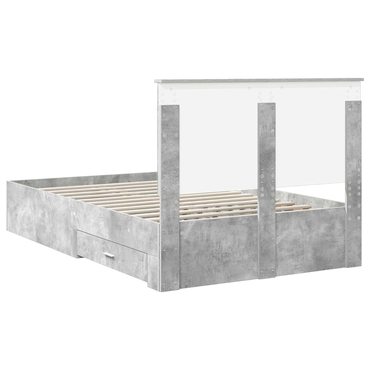 Bedframe met hoofdeinde Beton Grijs 120 x 200 cm Bewerkt hout is nu te koop bij PeponiXL, paradijselijk wonen!