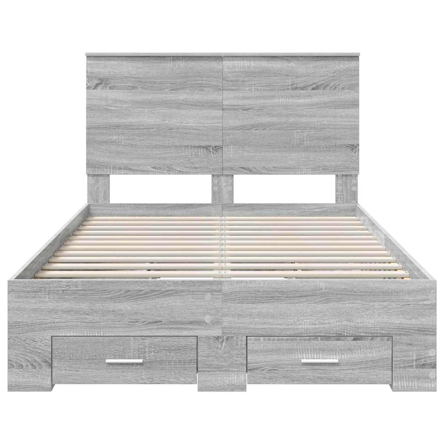 Bedframe met hoofdeinde Grijs Sonoma 120 x 200 cm Bewerkt hout is nu te koop bij PeponiXL, paradijselijk wonen!