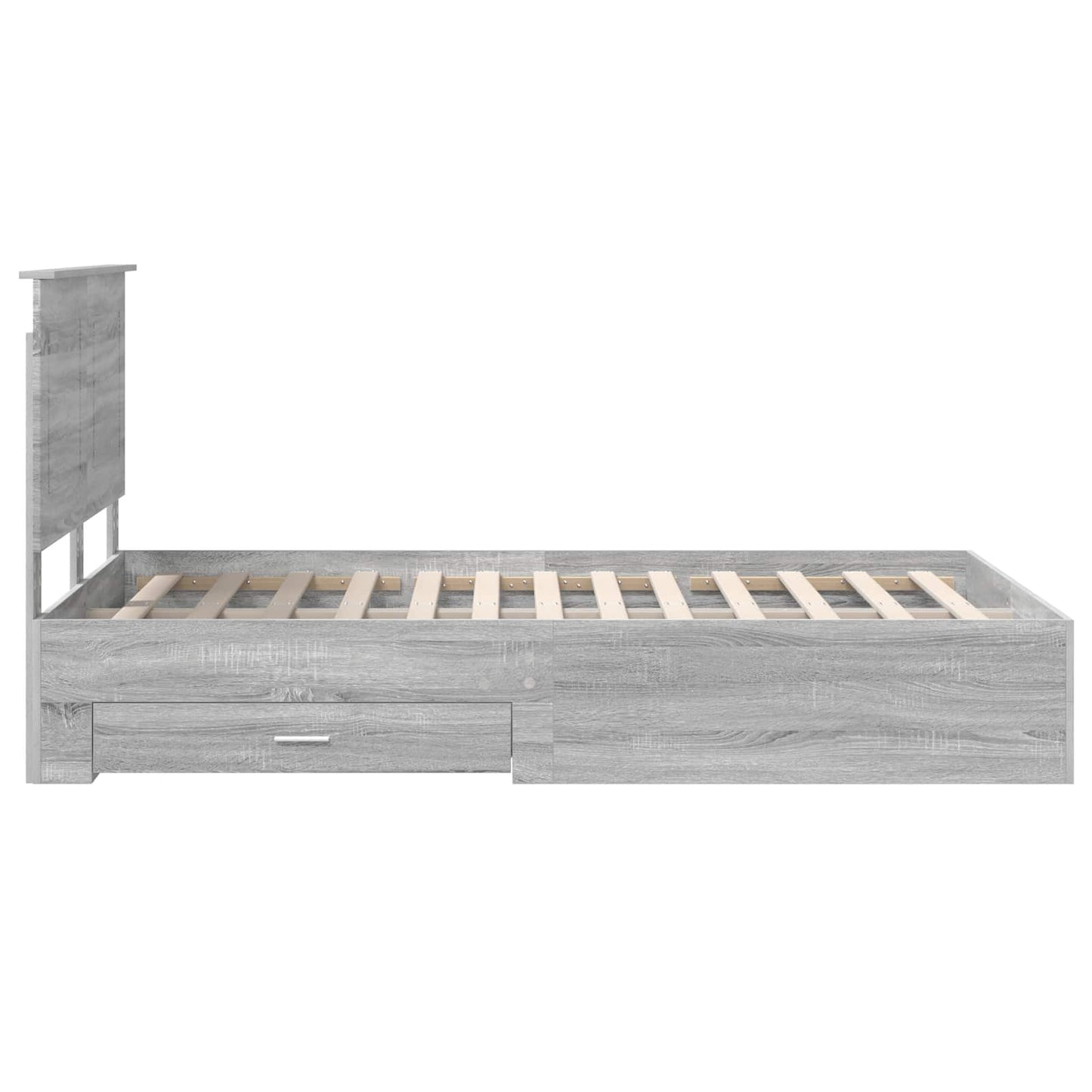 Bedframe met hoofdeinde Grijs Sonoma 120 x 200 cm Bewerkt hout is nu te koop bij PeponiXL, paradijselijk wonen!